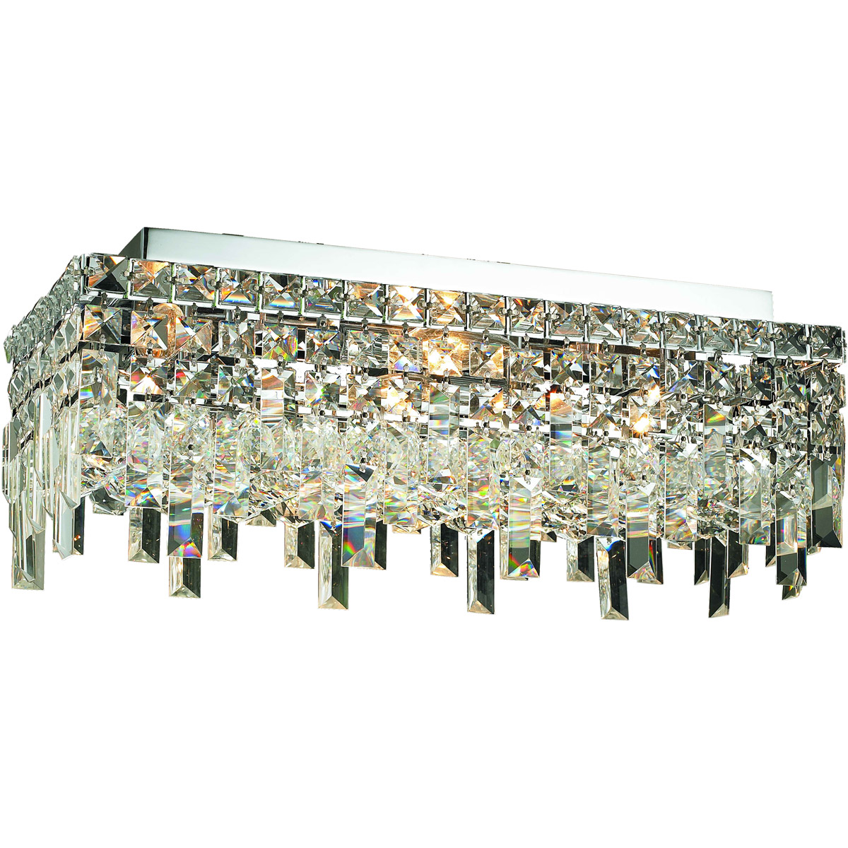 Maxime 4 Light 10 inch Chrome Flush Mount Ceiling Light in Royal Cut