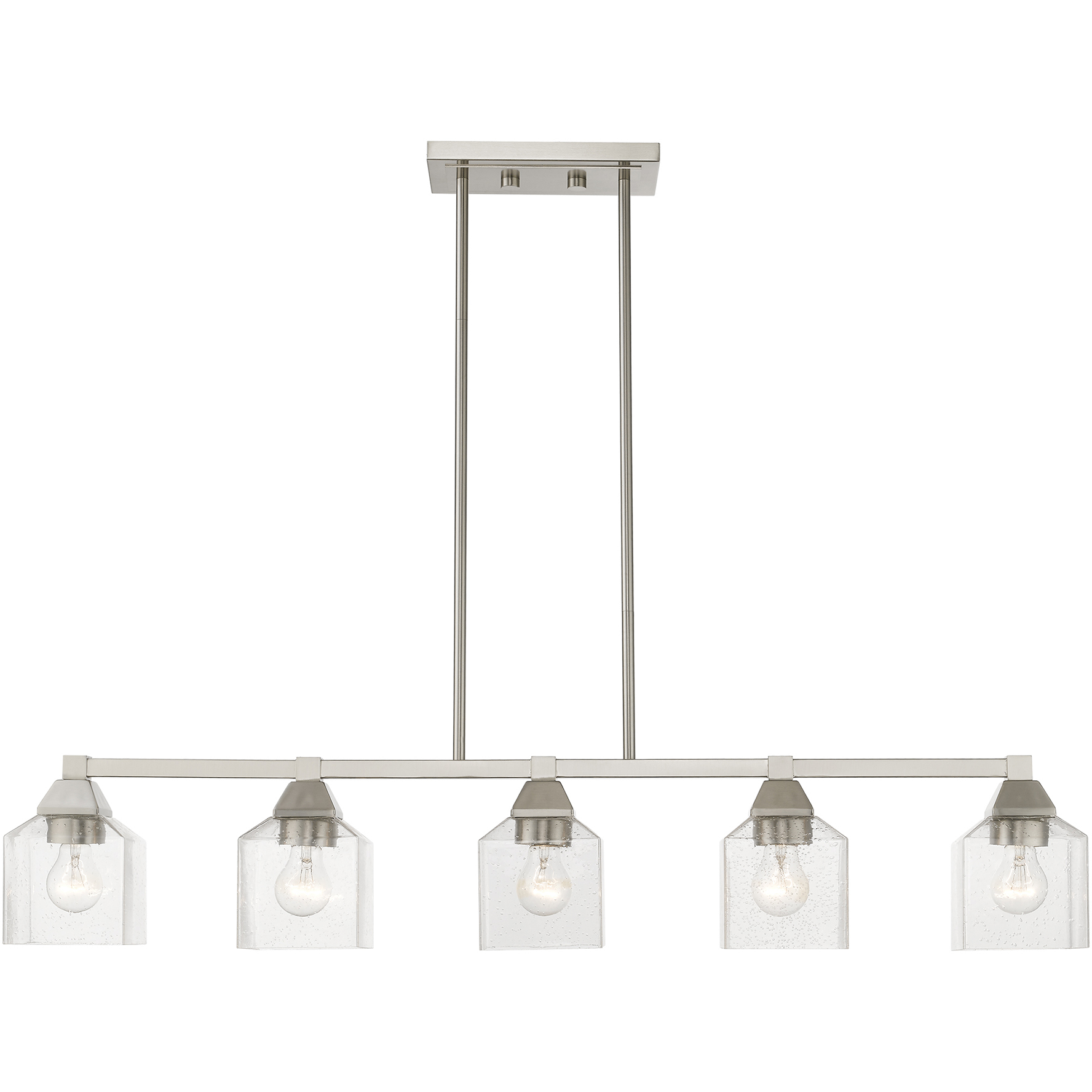 Aragon 5 Light 42 inch Brushed Nickel Linear Chandelier Ceiling Light