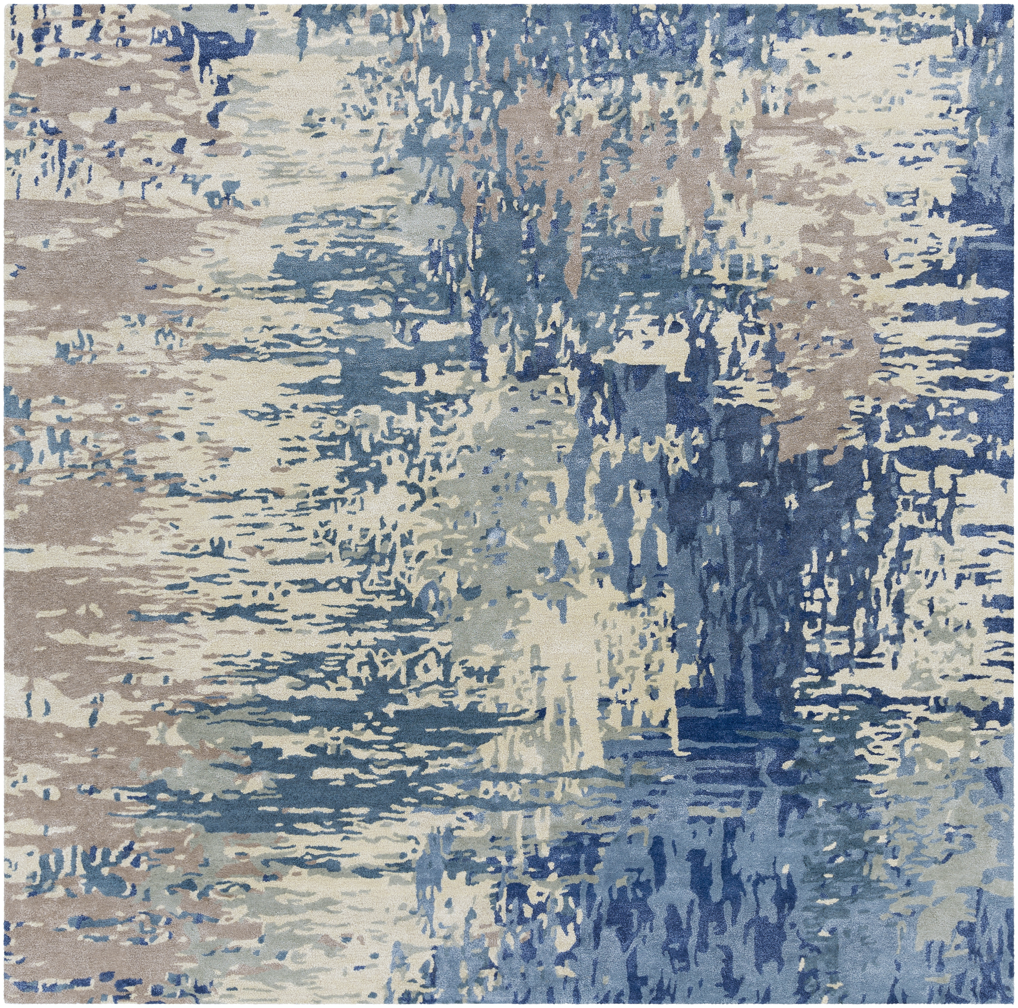 Banshee 96 X 96 inch Dark Blue Rug in 8 Ft Square, Square