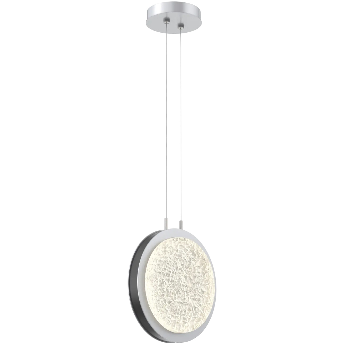 Iris LED 12 inch Classic Silver with Matte Black Single Pendant Ceiling Light