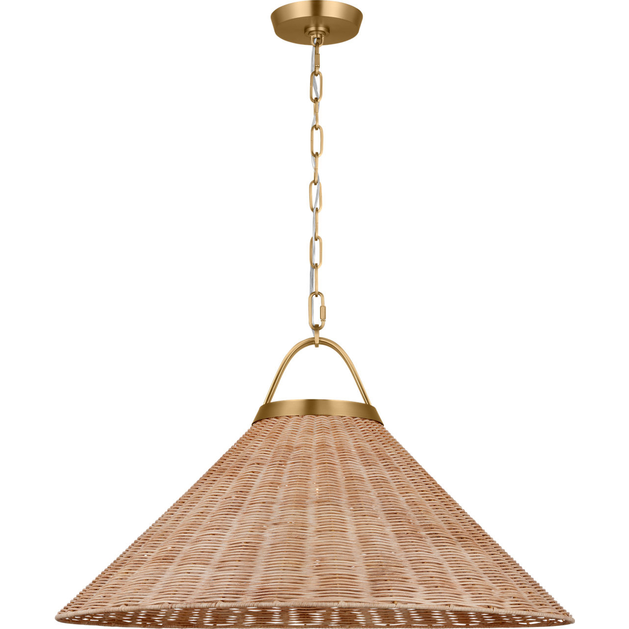 C&M by Chapman & Myers Whitby 1 Light 30 inch Burnished Brass Pendant Ceiling Light
