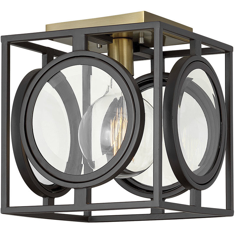 Fulham 1 Light 10 inch Buckeye Bronze with Heritage Brass Indoor Flush Mount Ceiling Light