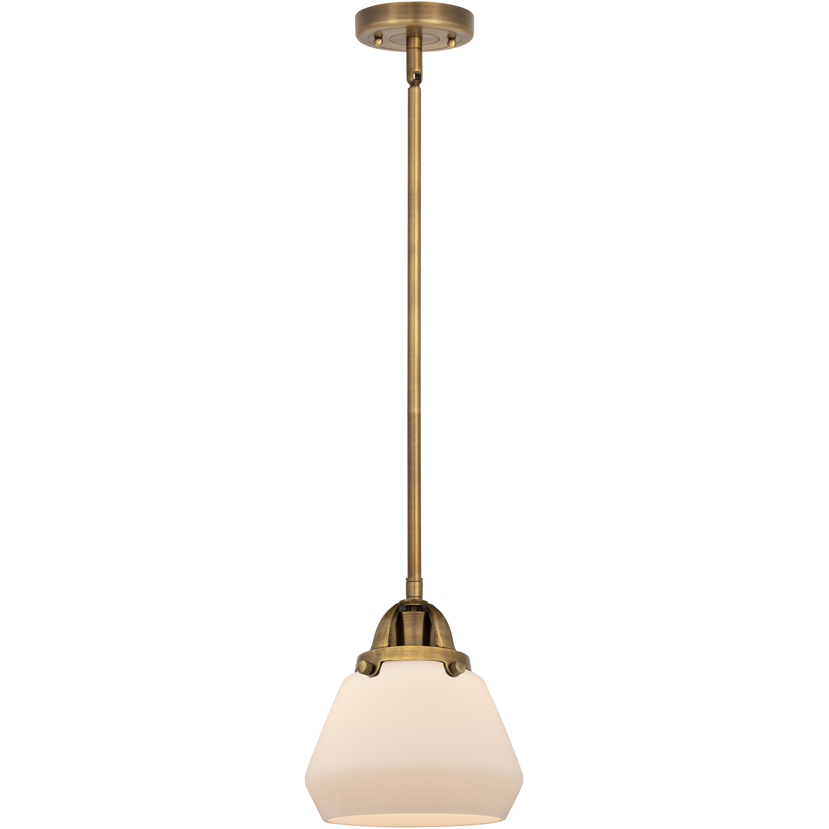 Nouveau 2 Fulton 1 Light 6.75 inch Brushed Brass Mini Pendant Ceiling Light in Incandescent, Matte White