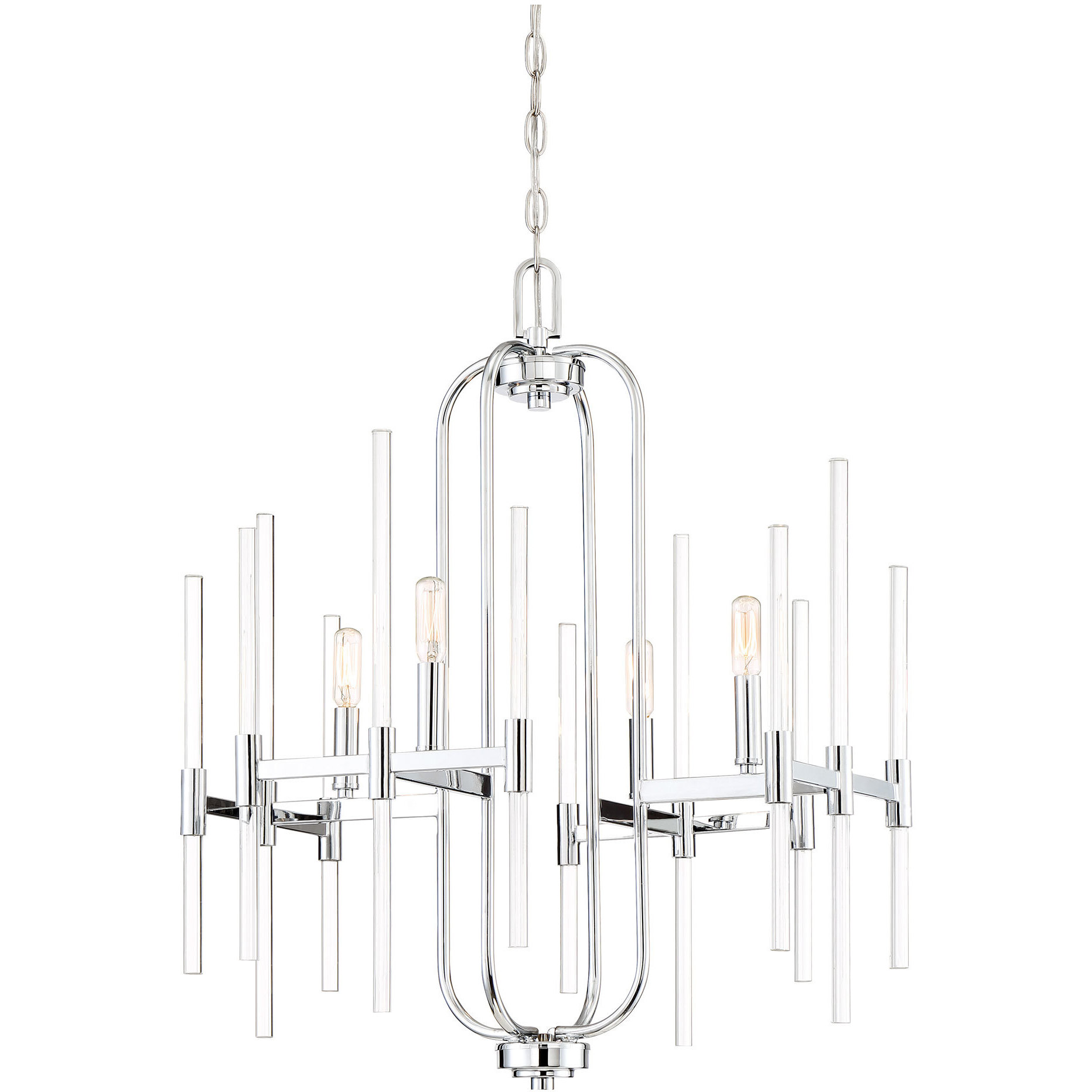 Pillar 4 Light 22 inch Chrome Chandelier Ceiling Light