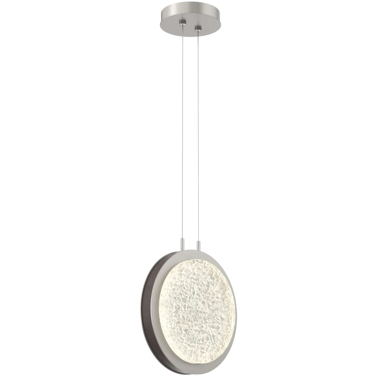 Iris LED 12 inch Metallic Beige Silver with Cocoa Single Pendant Ceiling Light