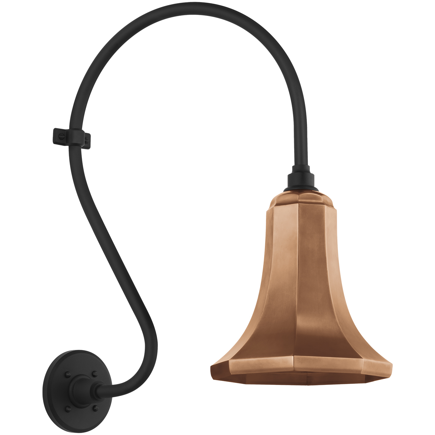 Thomas O'Brien Academy Barn Light LED 24 inch Matte Black Larrabee Barn Light in 9.25" Soft Copper Savannah Shade