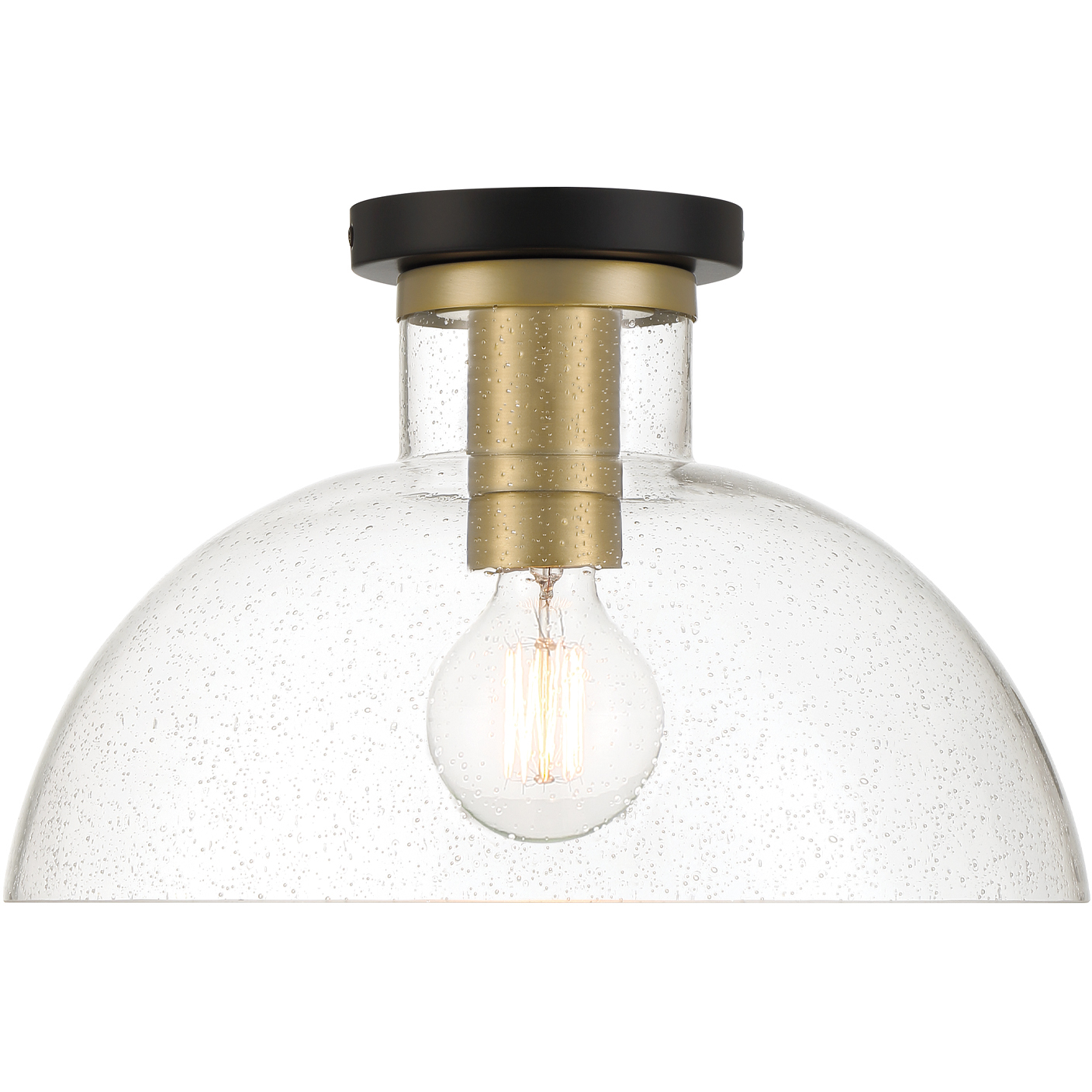Nova 1 Light 14 inch Matte Black Semi-Flush Mount Ceiling Light