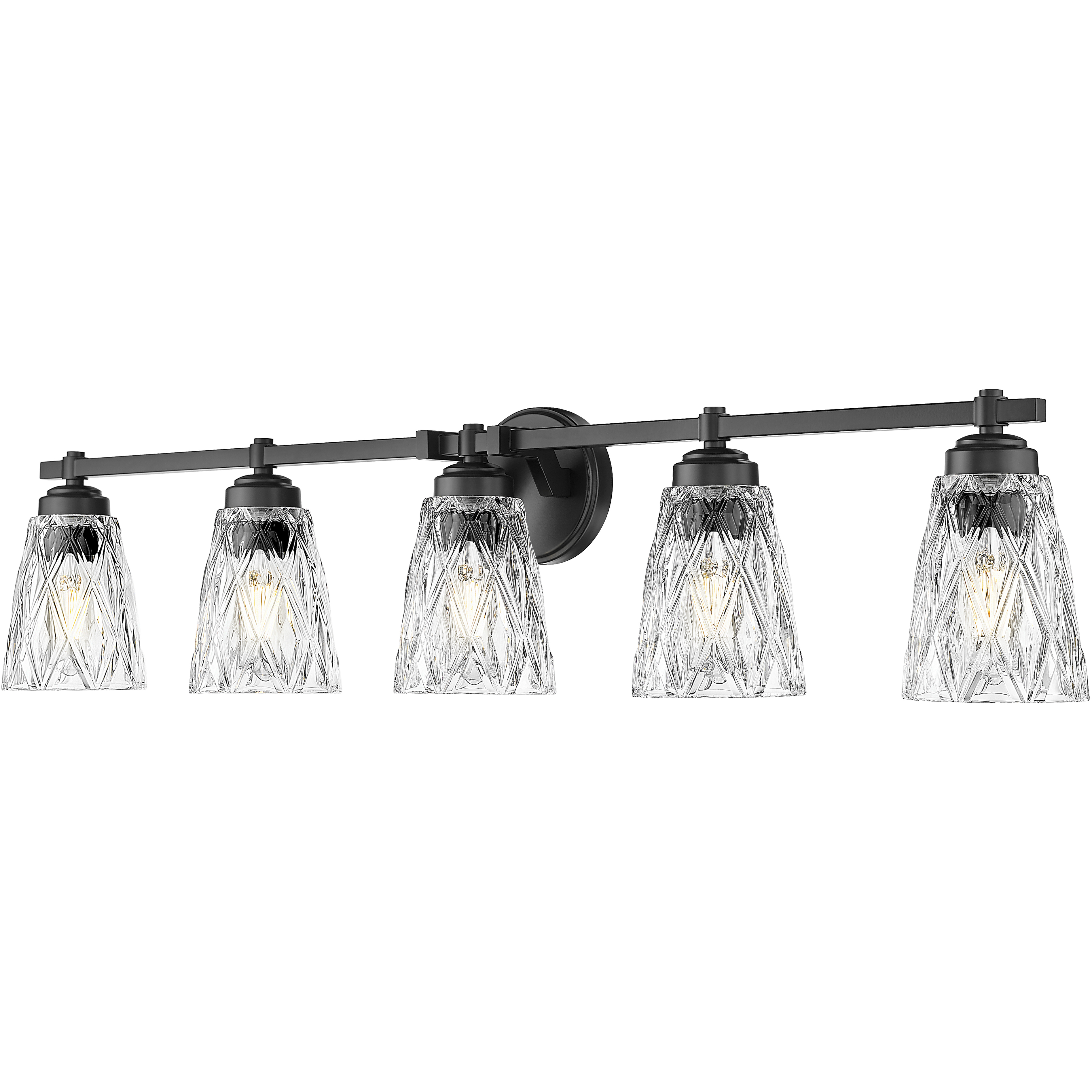 Andree 5 Light 40 inch Matte Black Bathroom Vanity Wall Light