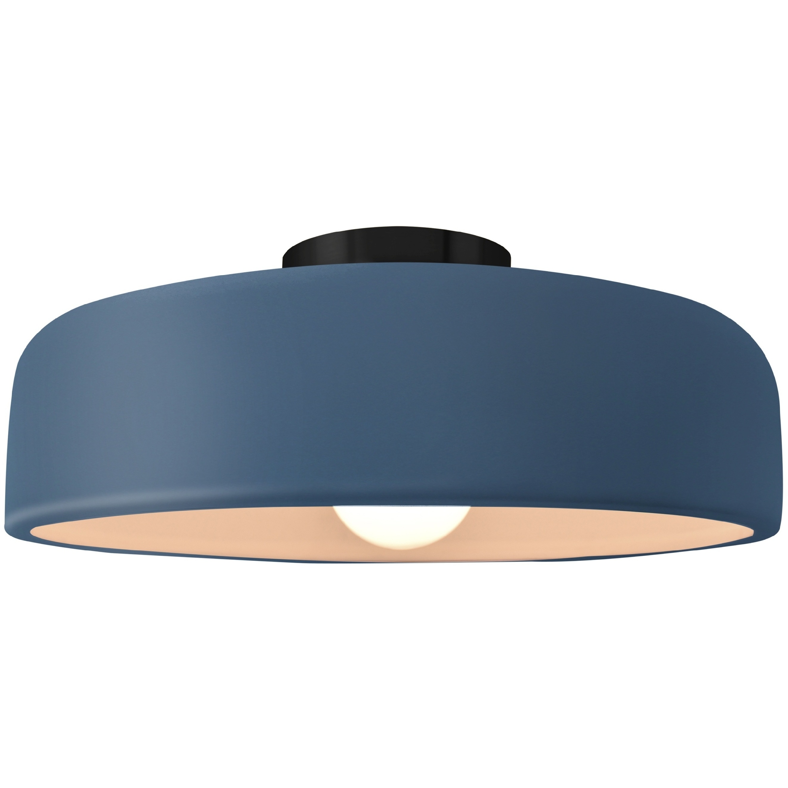 Radiance Collection - Spire 1 Light 13 inch Midnight Sky and Matte Black Semi-Flush Ceiling Light in Replaceable Bulb, 13W x 6H, Form+Finish+Function
