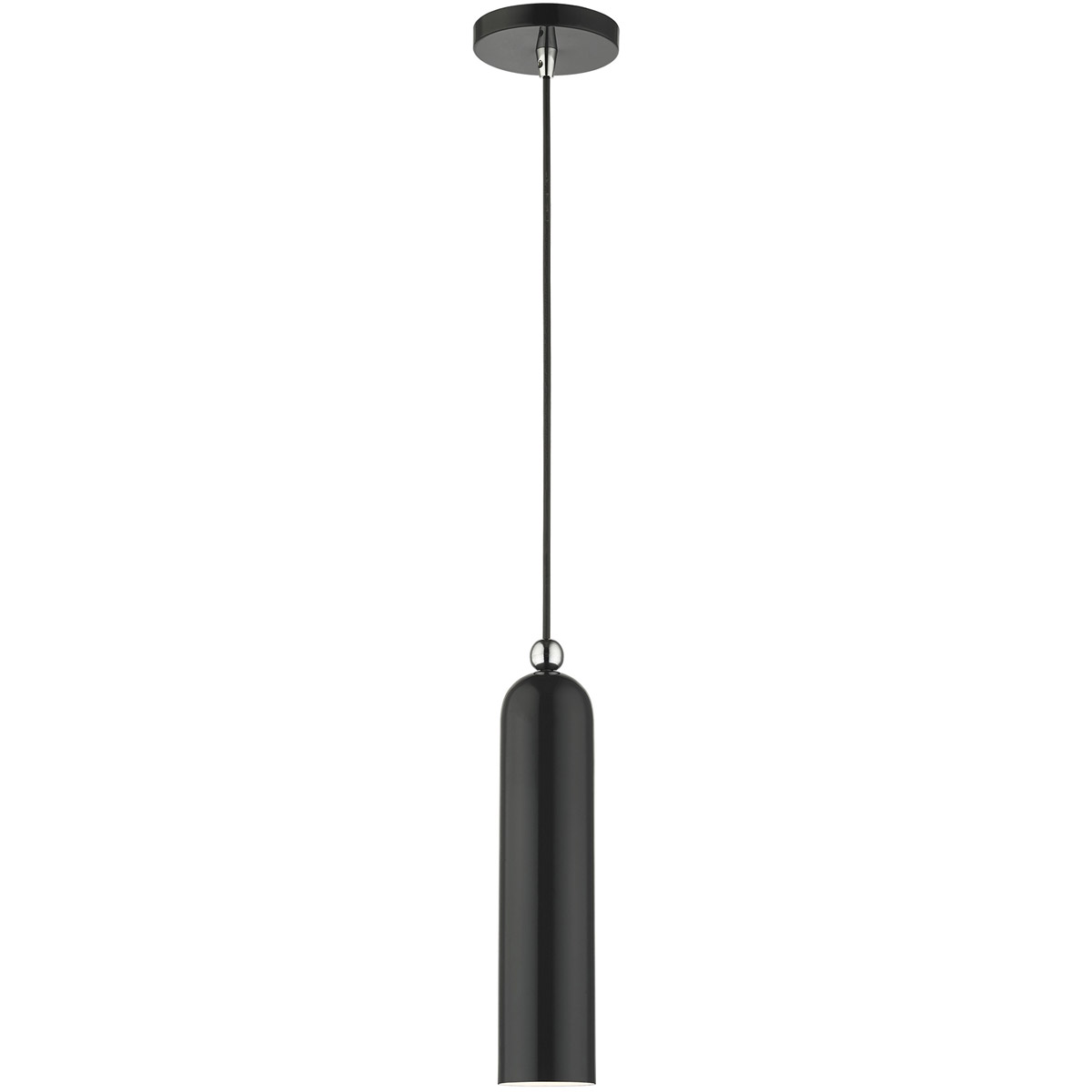 Ardmore 1 Light 5.13 inch Shiny Black with Polished Chrome Accents Single Pendant Ceiling Light
