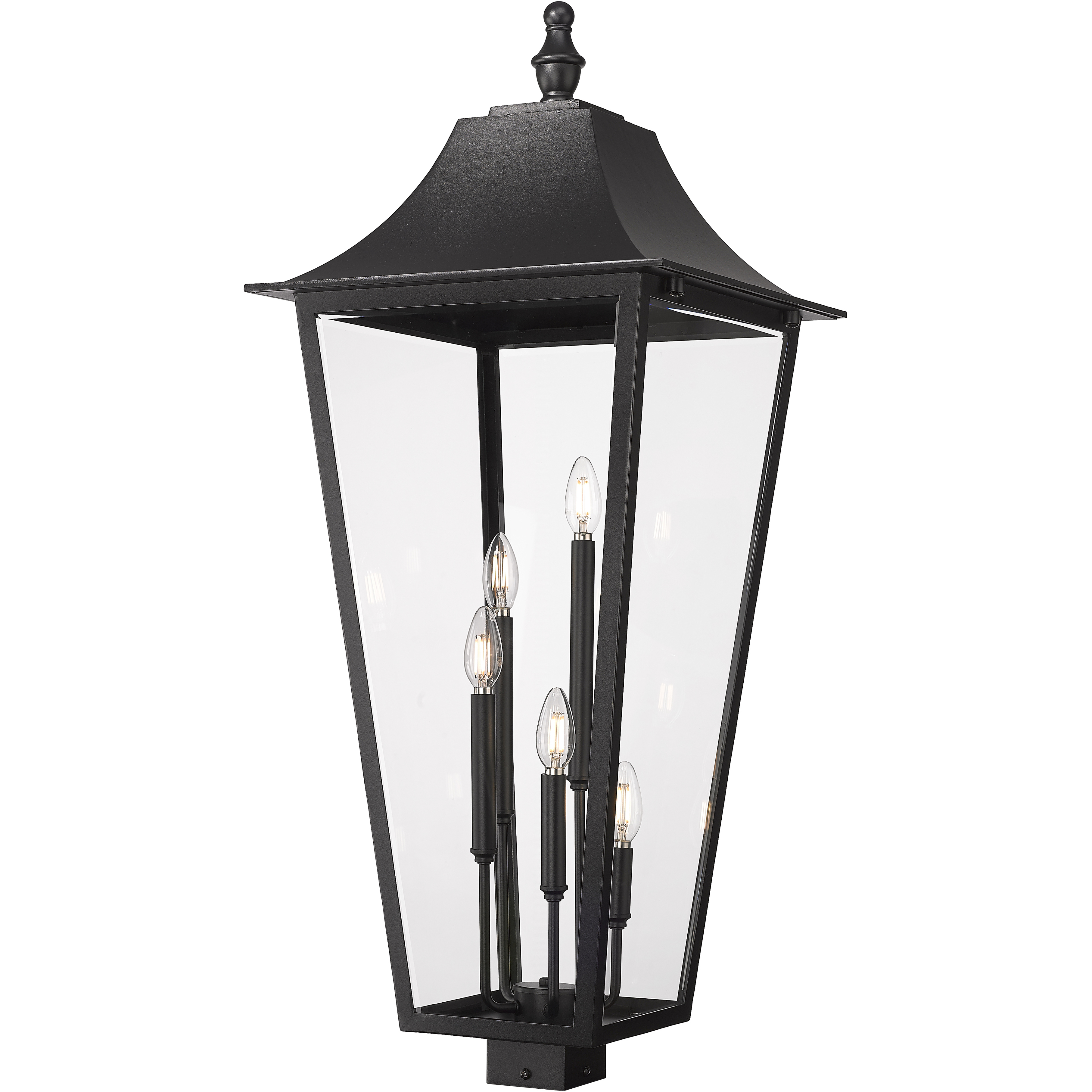 Gannon 5 Light 38.75 inch Black Outdoor Post Mounted Fixture in G9