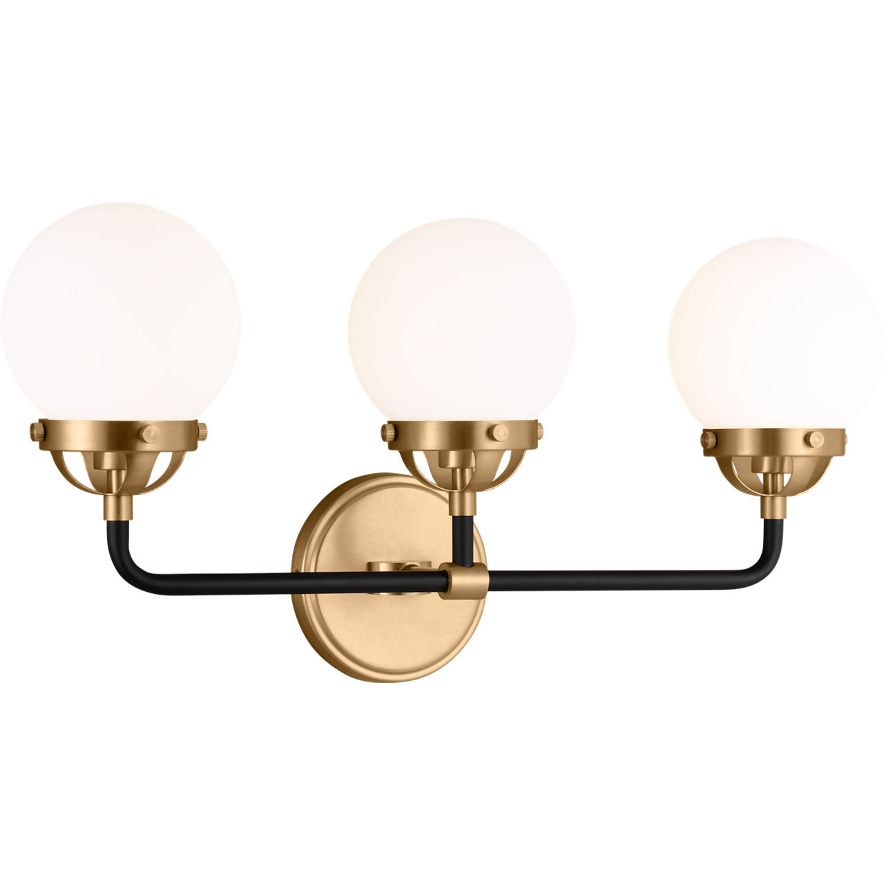 Ian K. Fowler Cafe 3 Light 21.75 inch Satin Brass Wall Bath Fixture Wall Light