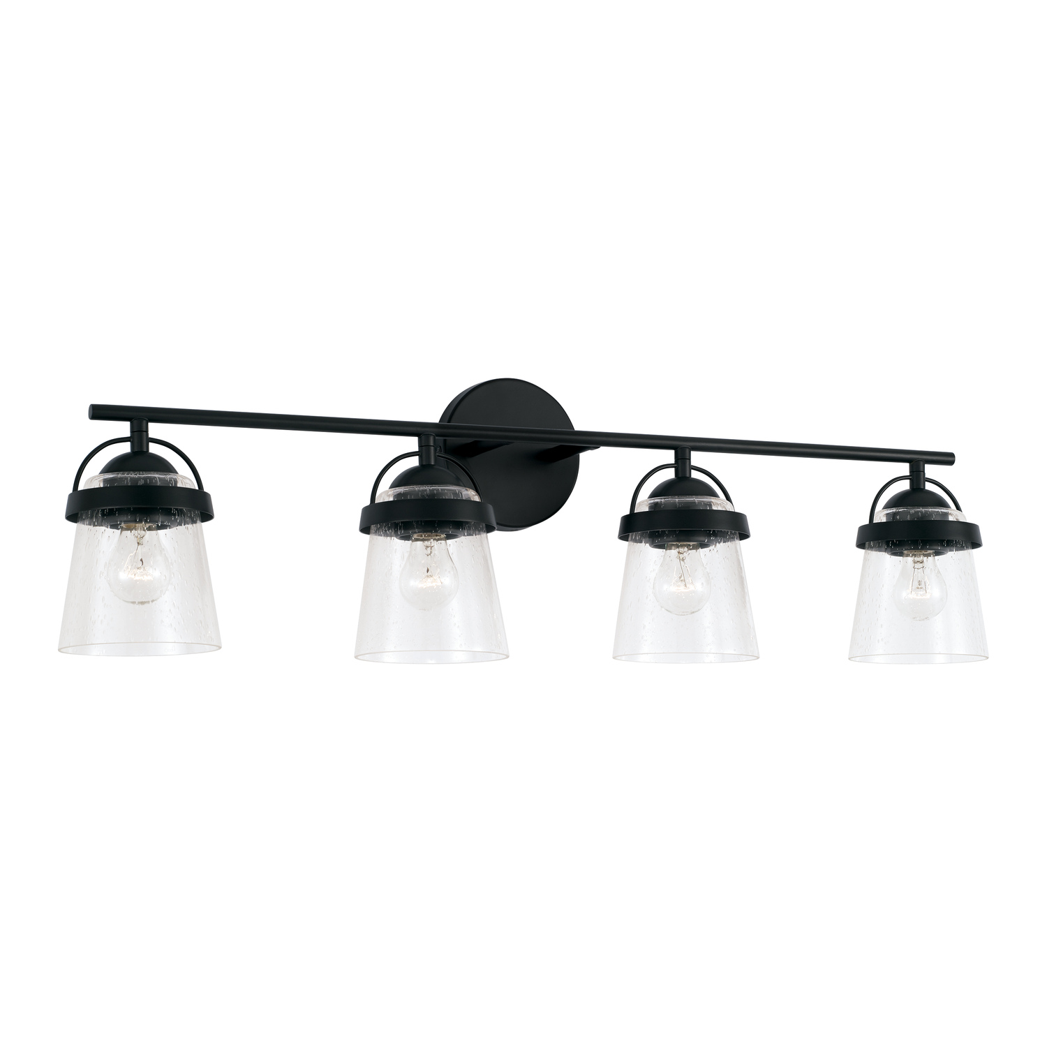 Madison 4 Light 33 inch Matte Black Vanity Light Wall Light