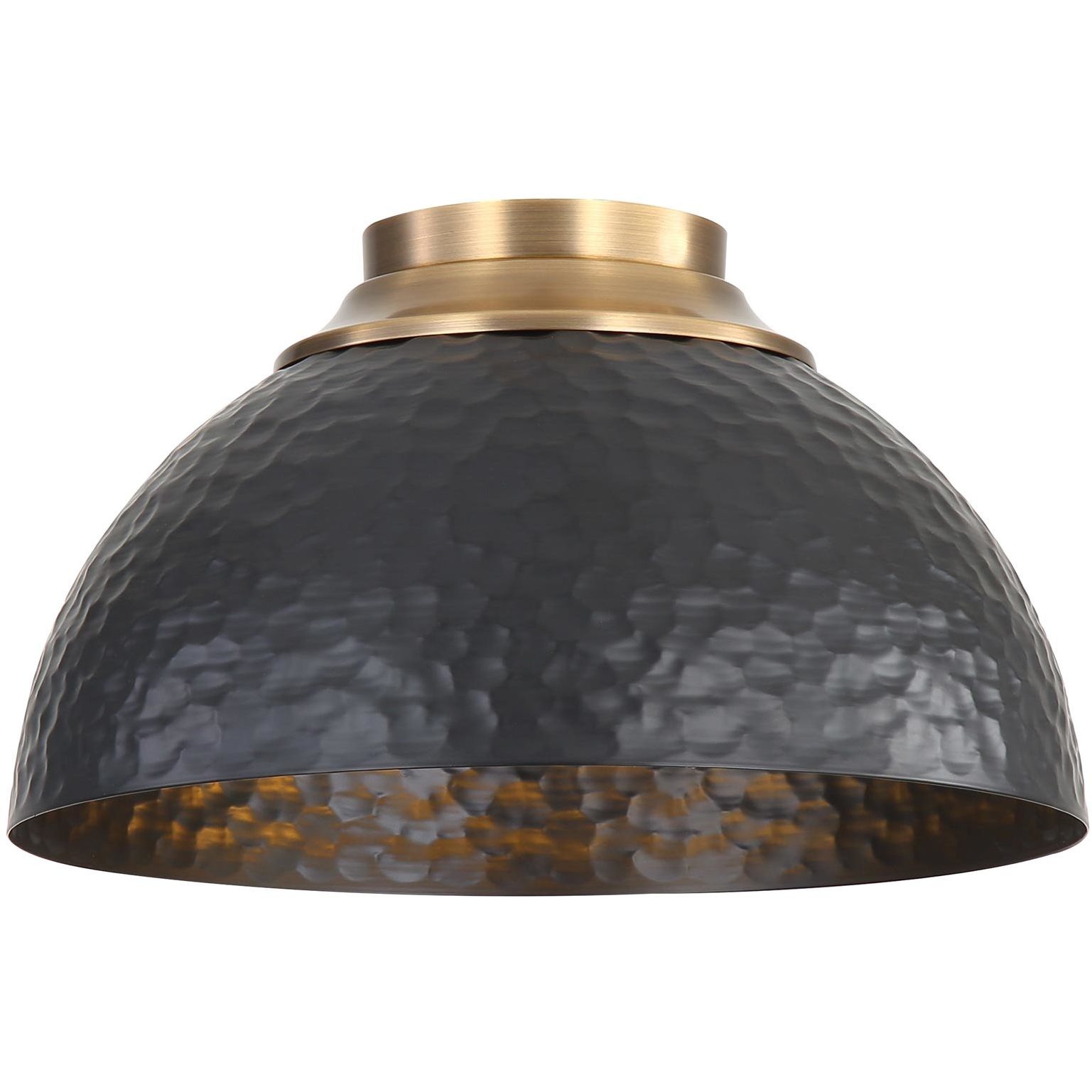 Golden Lighting 6950-FM MBS-BLK Shepard 3 Light 13.75 inch Modern Brass ...