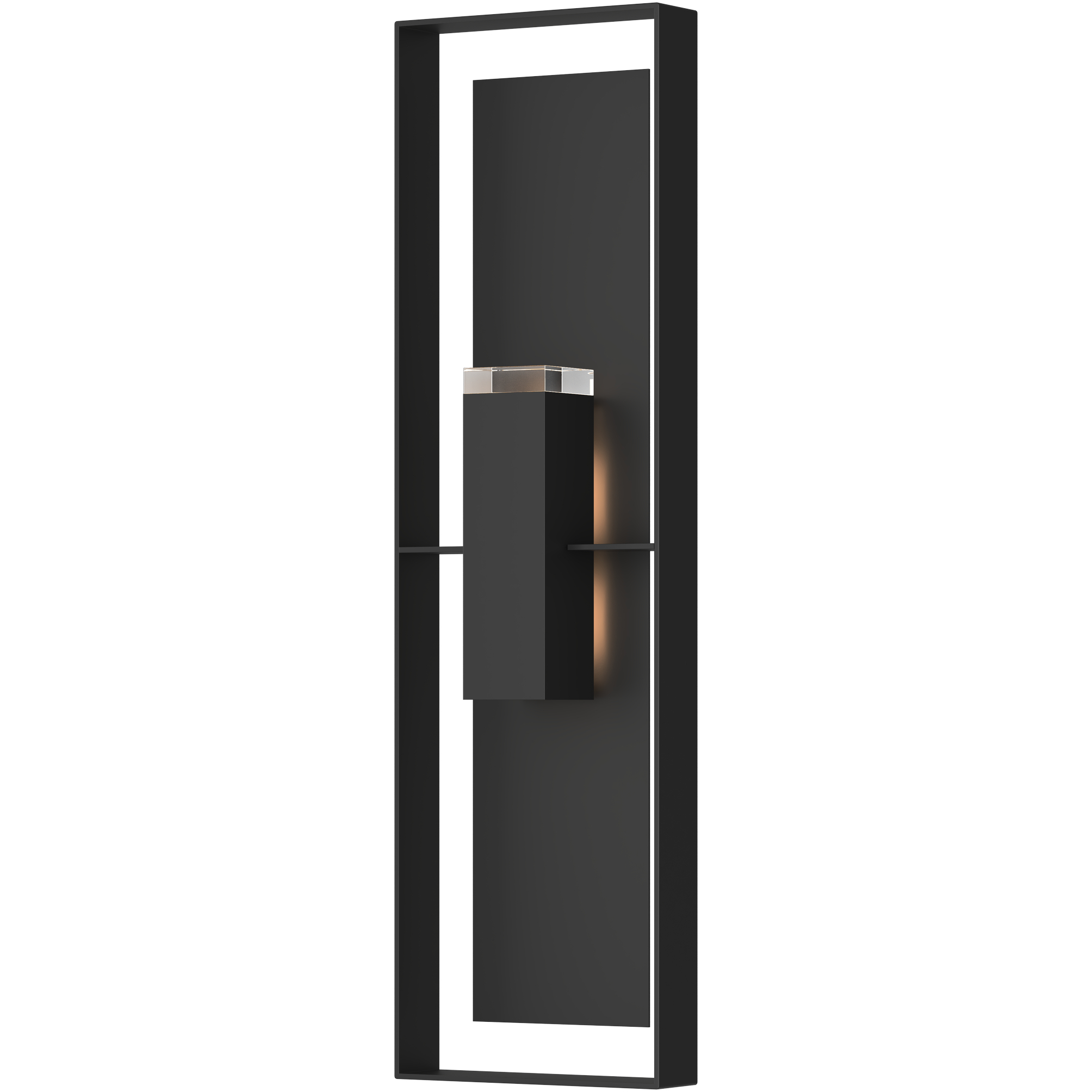 Shadow Box 2 Light 45 inch Coastal Black and Coastal Black Outdoor Sconce, Extra Tall