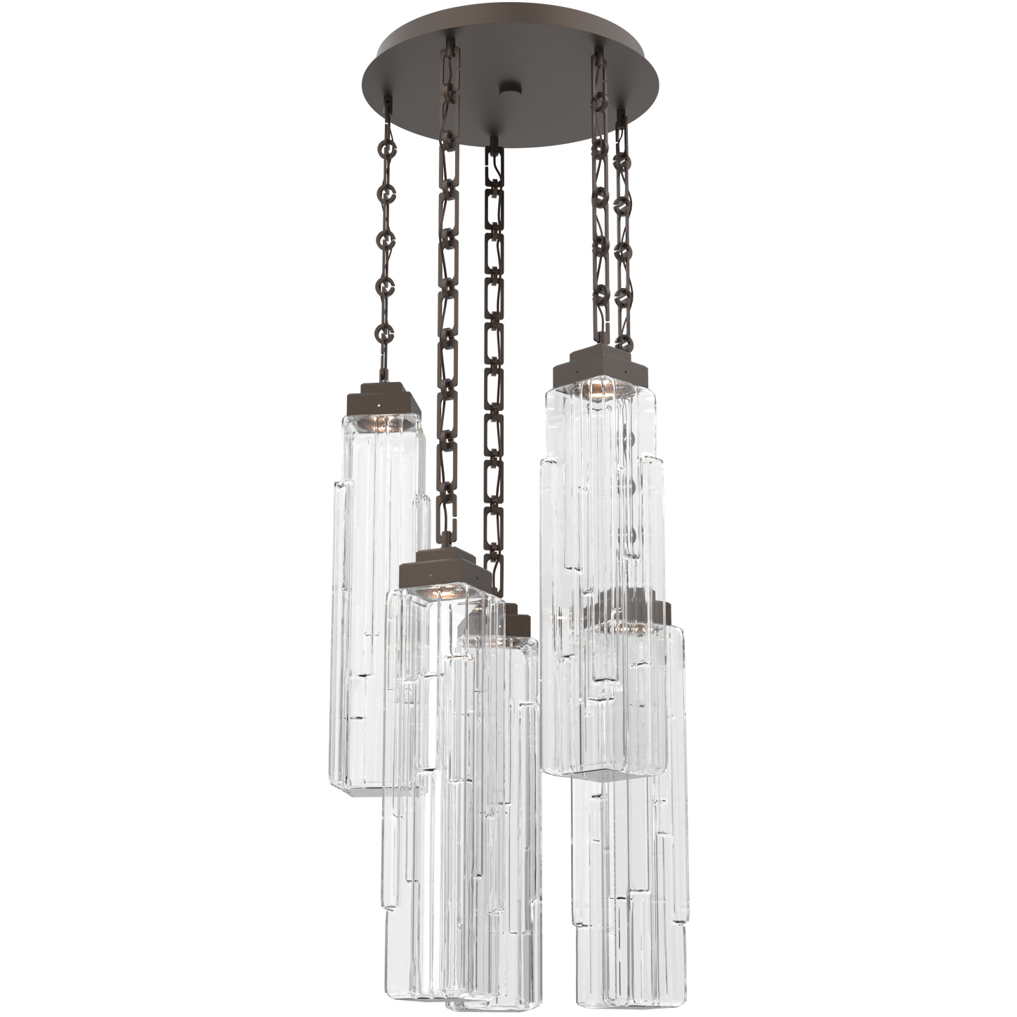Ledgestone LED 20.4 inch Flat Bronze Multi-Pendant Ceiling Light in 3000K LED, Rectangular Chain