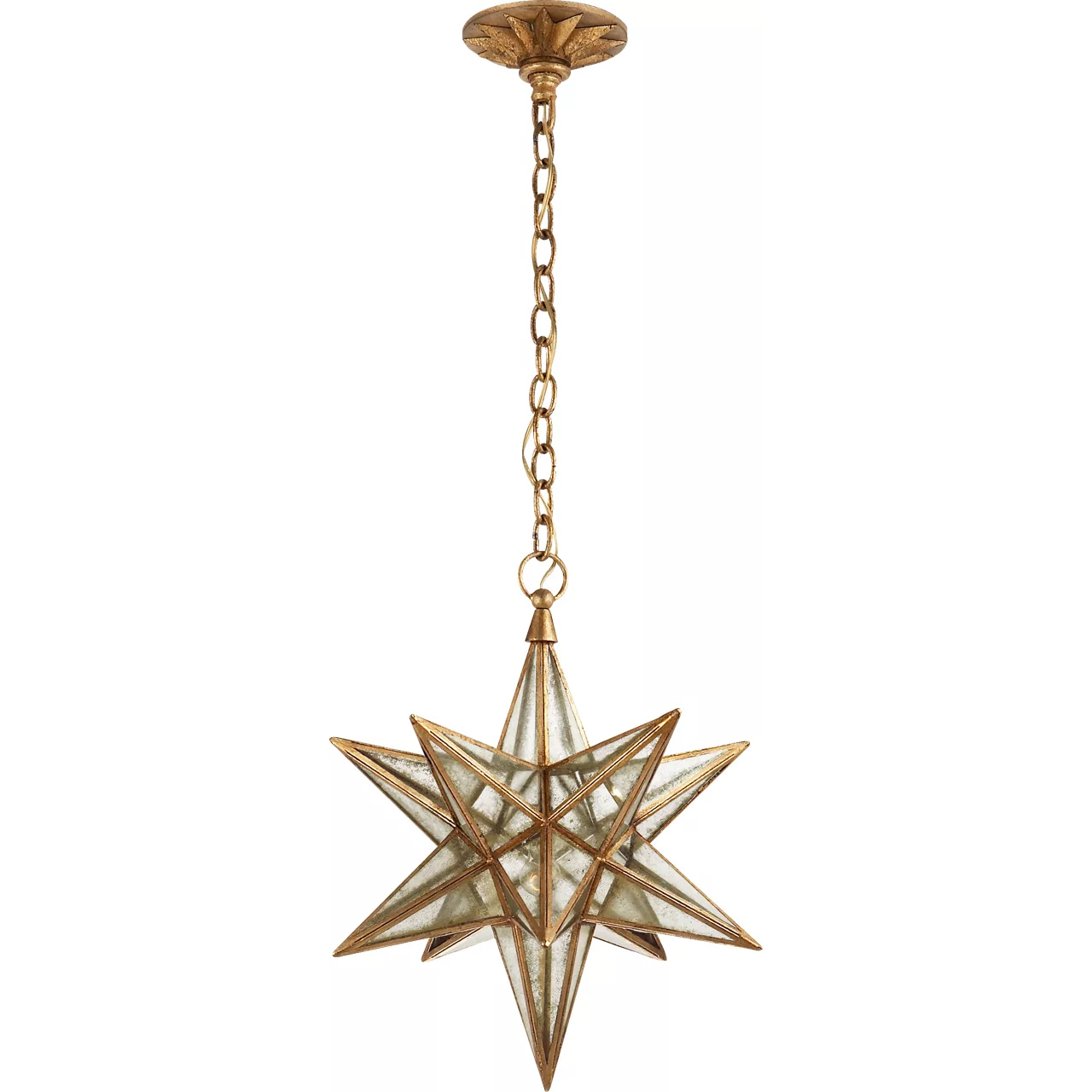 Chapman & Myers Moravian Star 1 Light 18 inch Gilded Iron Star Lantern Pendant Ceiling Light, Medium