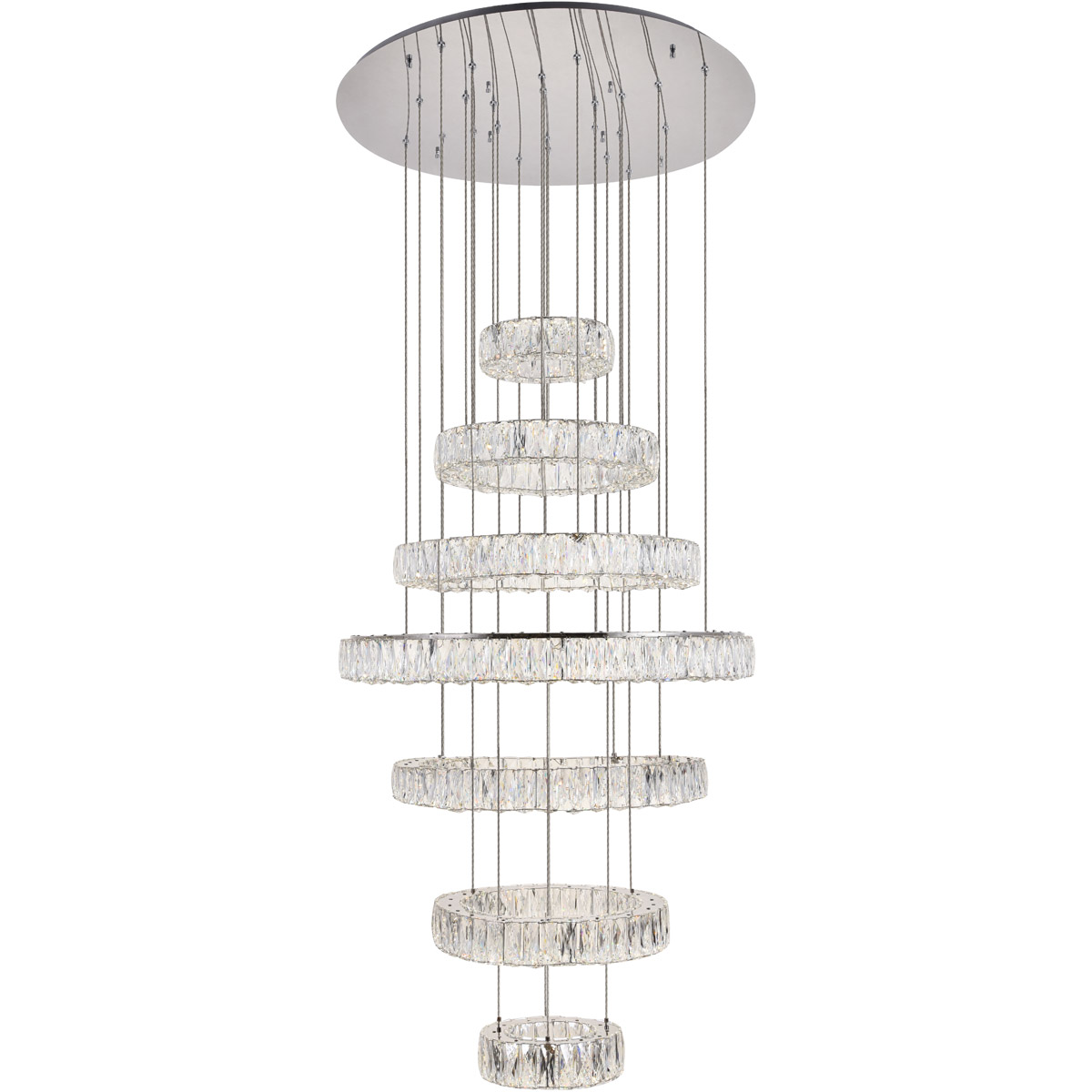 Monroe LED 34 inch Chrome Chandelier Ceiling Light