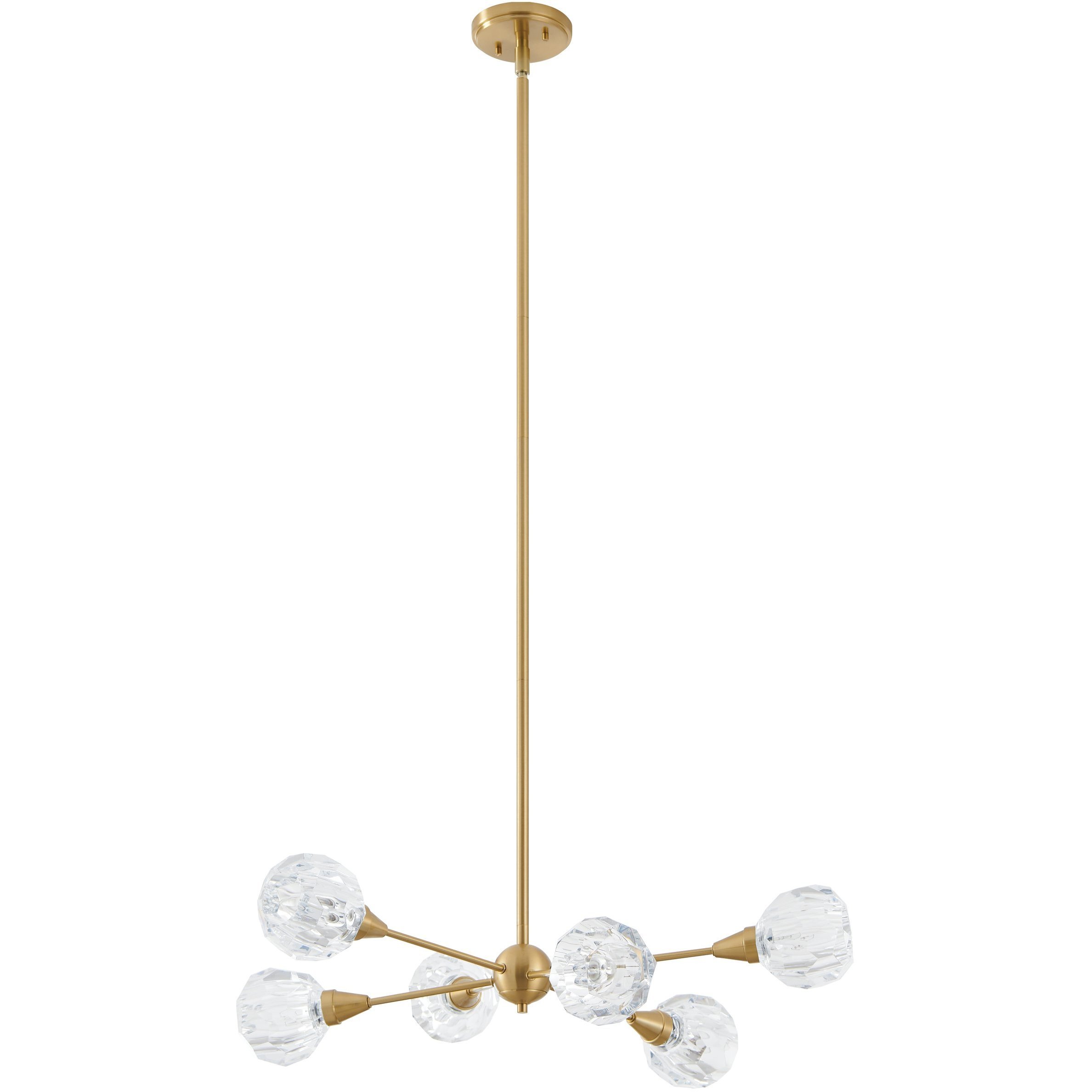 Helena 6 Light 32 inch Brushed Gold Chandelier Ceiling Light