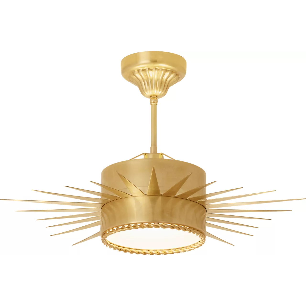 Suzanne Kasler Soleil 1 Light 24 inch Hand-Rubbed Antique Brass Semi-Flush Mount Ceiling Light, Medium
