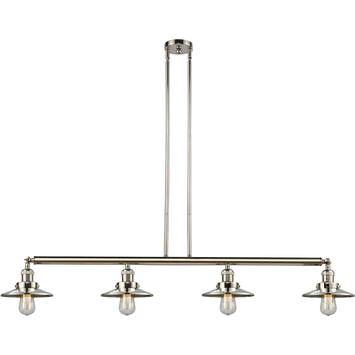 Franklin Restoration Railroad LED 52.63 inch Polished Nickel Island Light Ceiling Light, Franklin Restoration