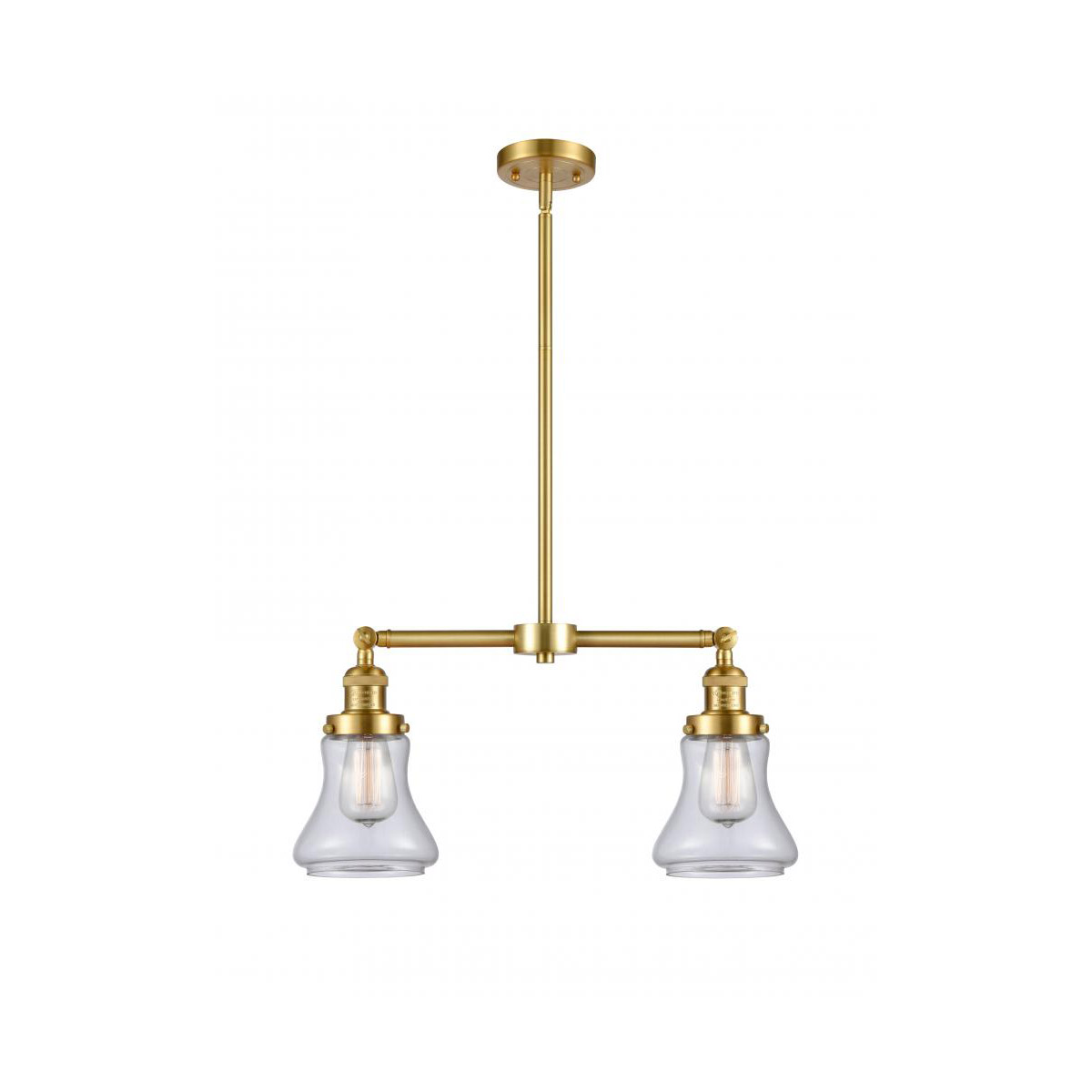 Franklin Restoration Bellmont LED 21 inch Satin Gold Chandelier Ceiling Light in Clear Glass, Franklin Restoration