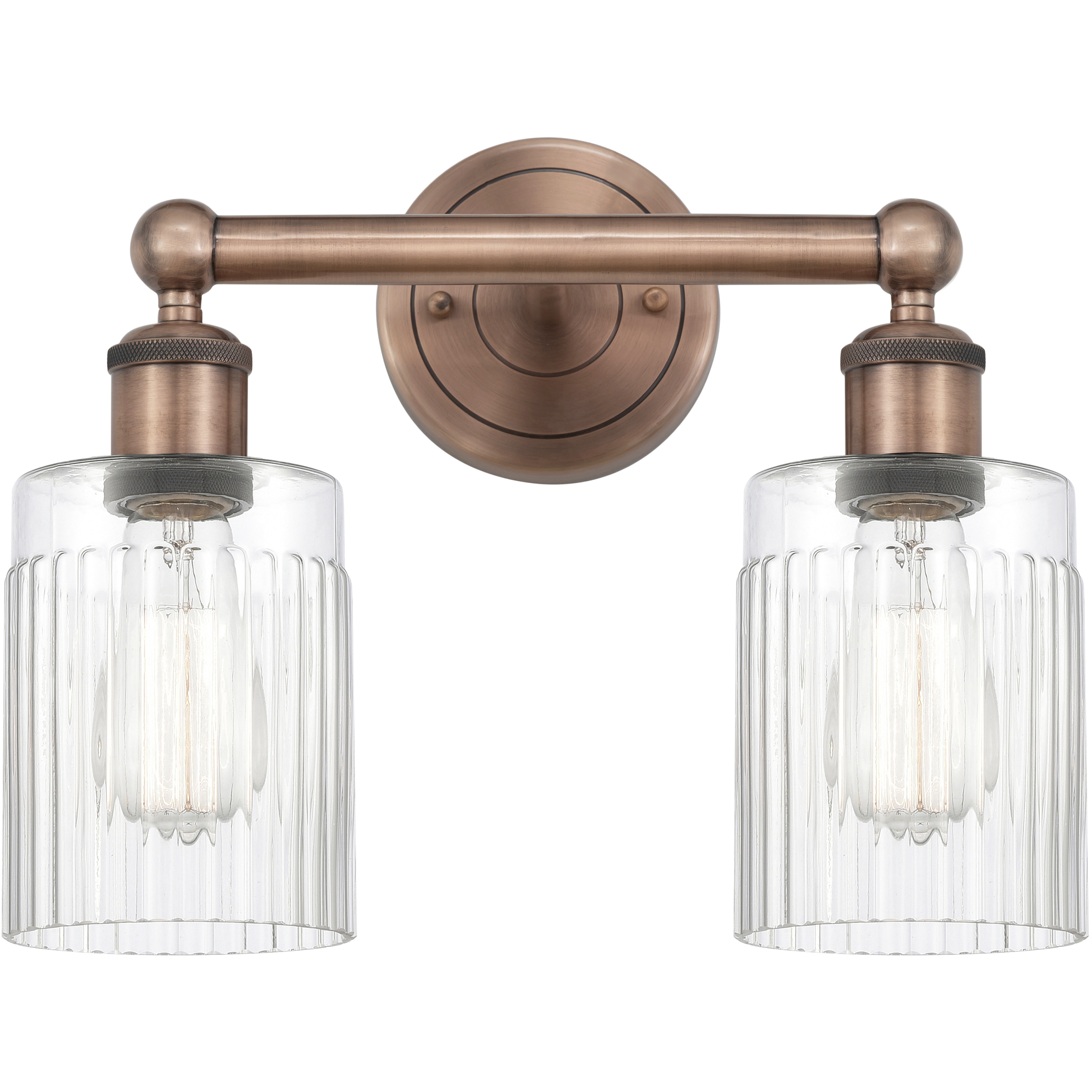 Hadley 2 Light 13.5 inch Antique Copper Bath Vanity Light Wall Light in Clear