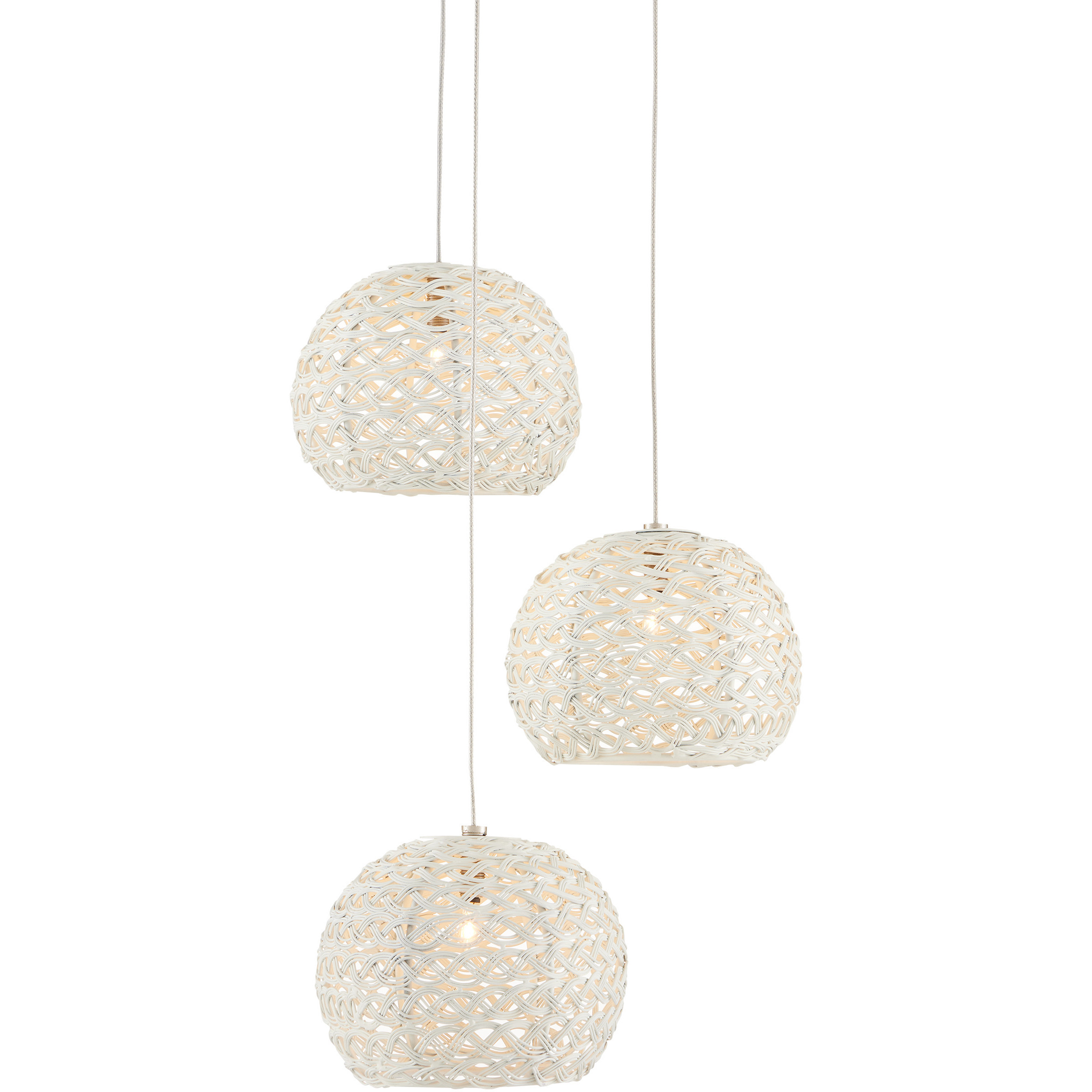 Piero 3 Light 11.5 inch Silver Multi-Drop Pendant Ceiling Light