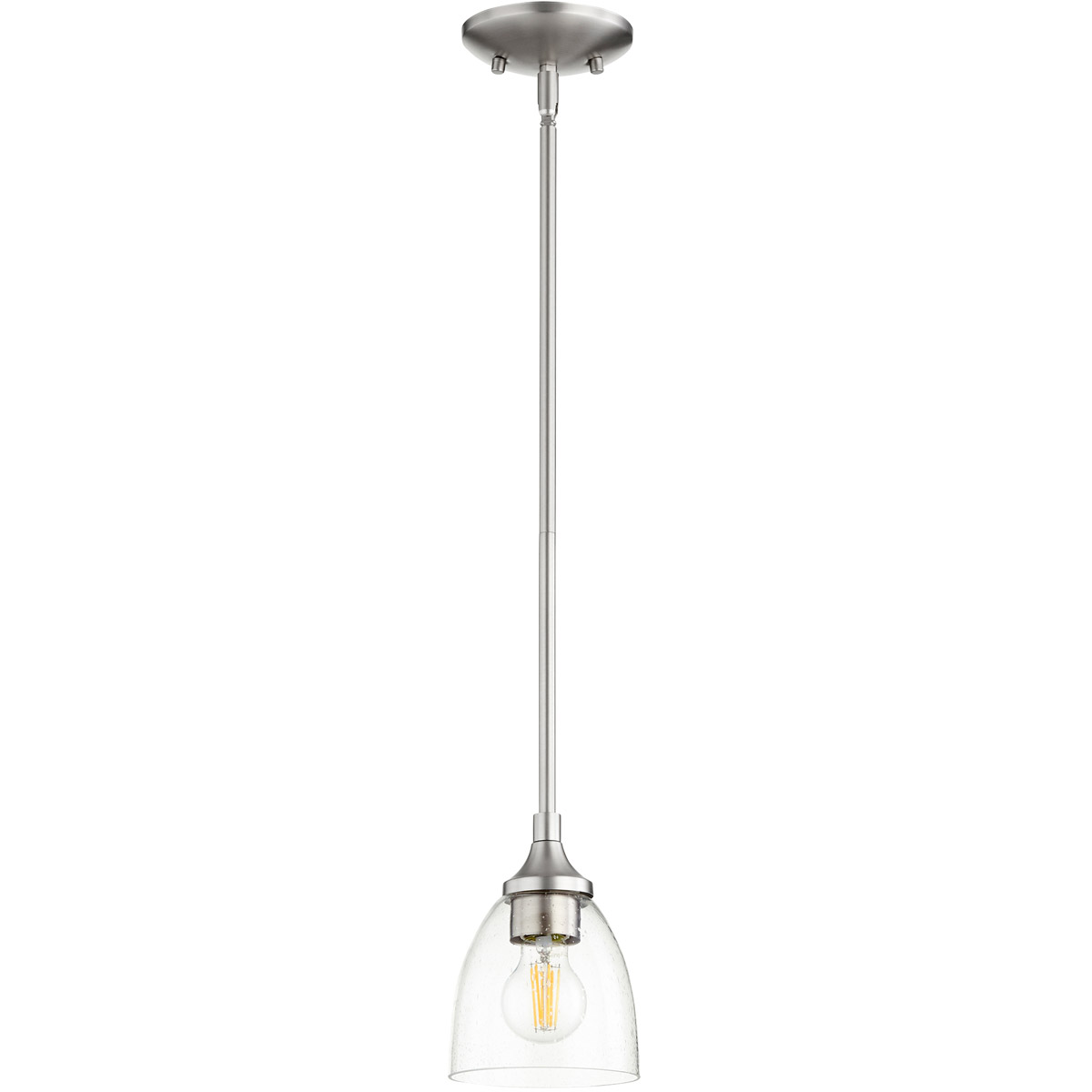 Enclave 1 Light 5.5 inch Satin Nickel Pendant Ceiling Light in Clear Seeded