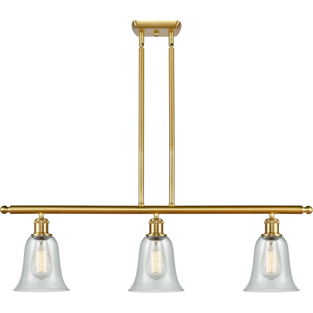 Ballston Hanover LED 36 inch Satin Gold Island Light Ceiling Light in Fishnet Glass, Ballston
