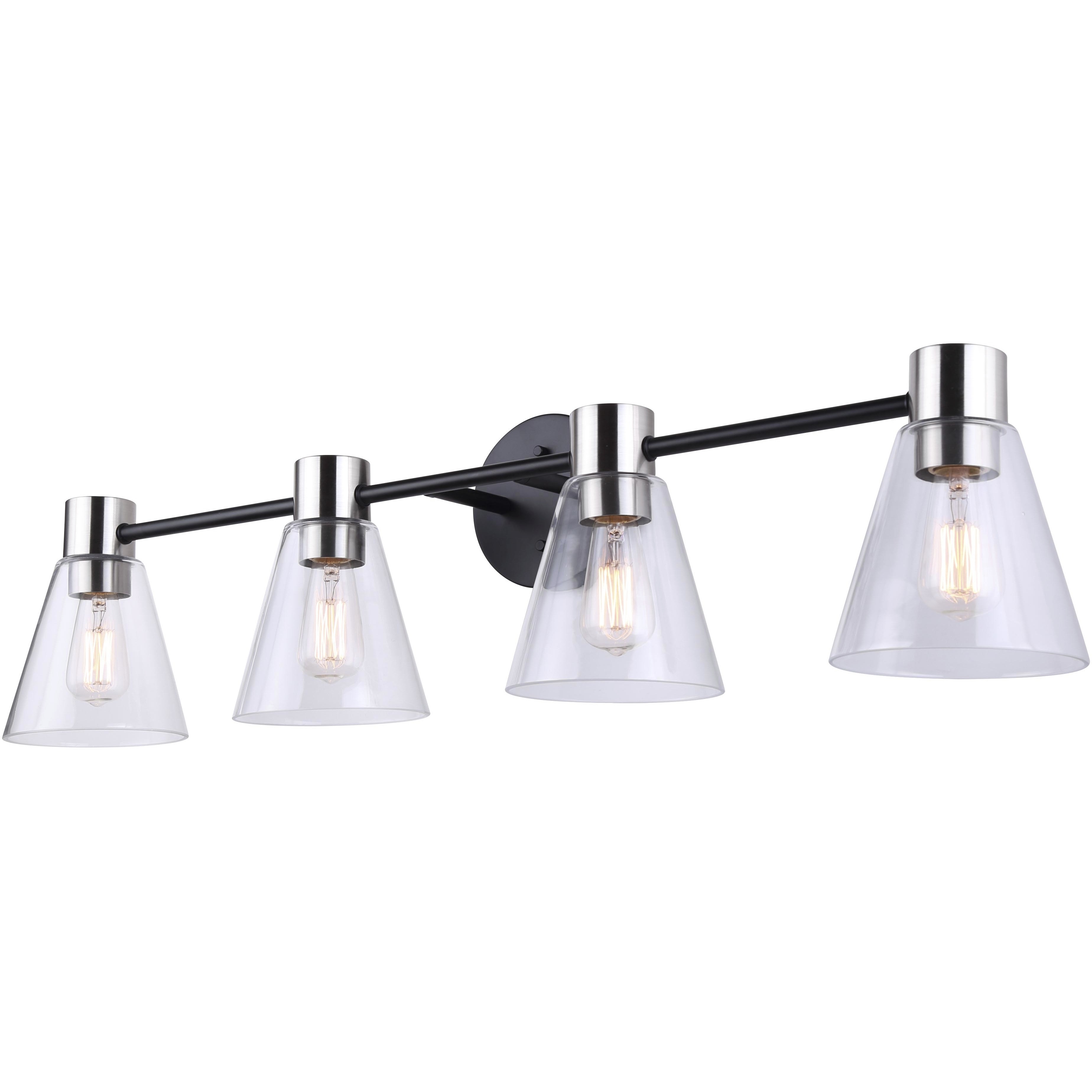 Davina 4 Light 32.5 inch Black/Brushed Nickel Vanity Light Wall Light