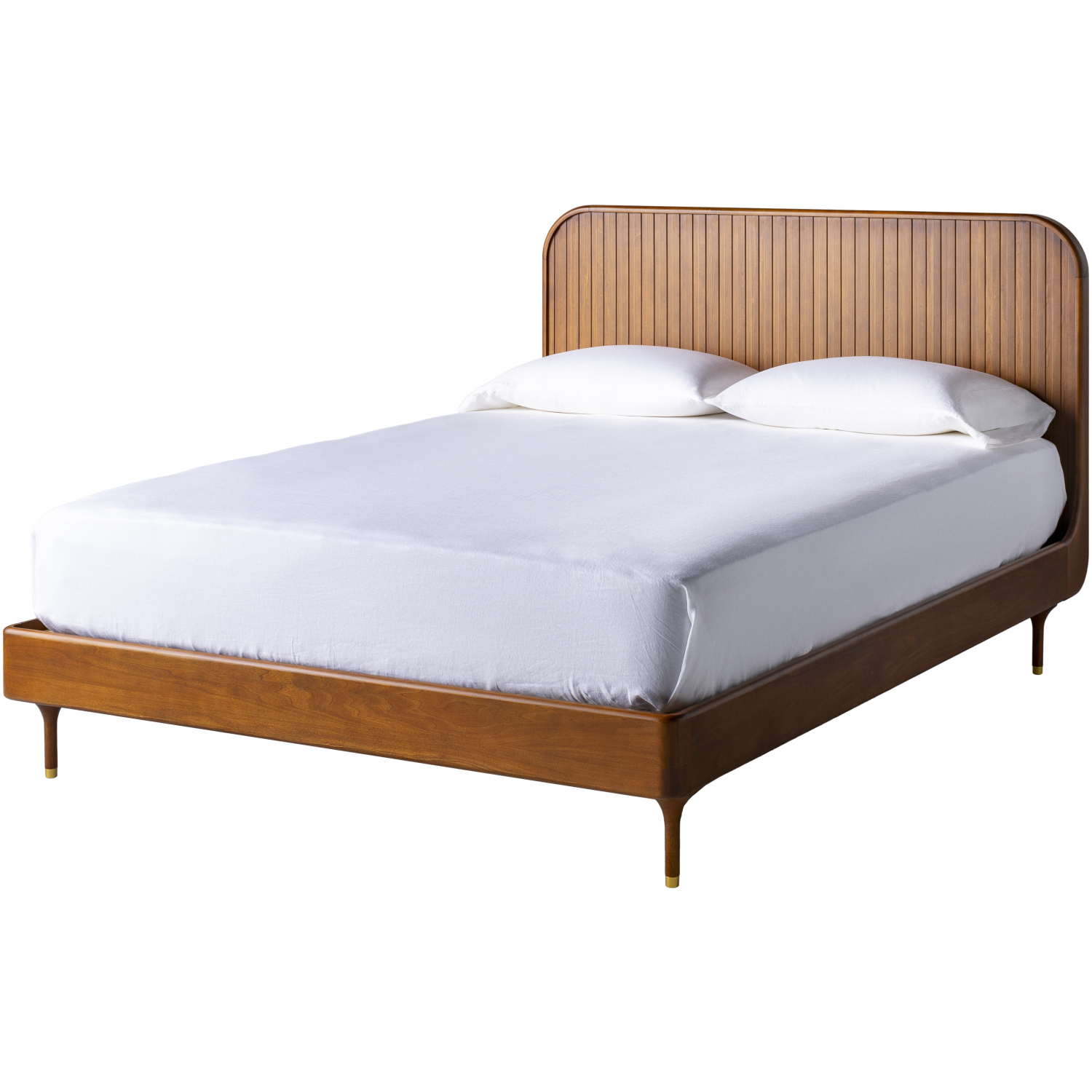 Madri Brown Wood Bed in Queen