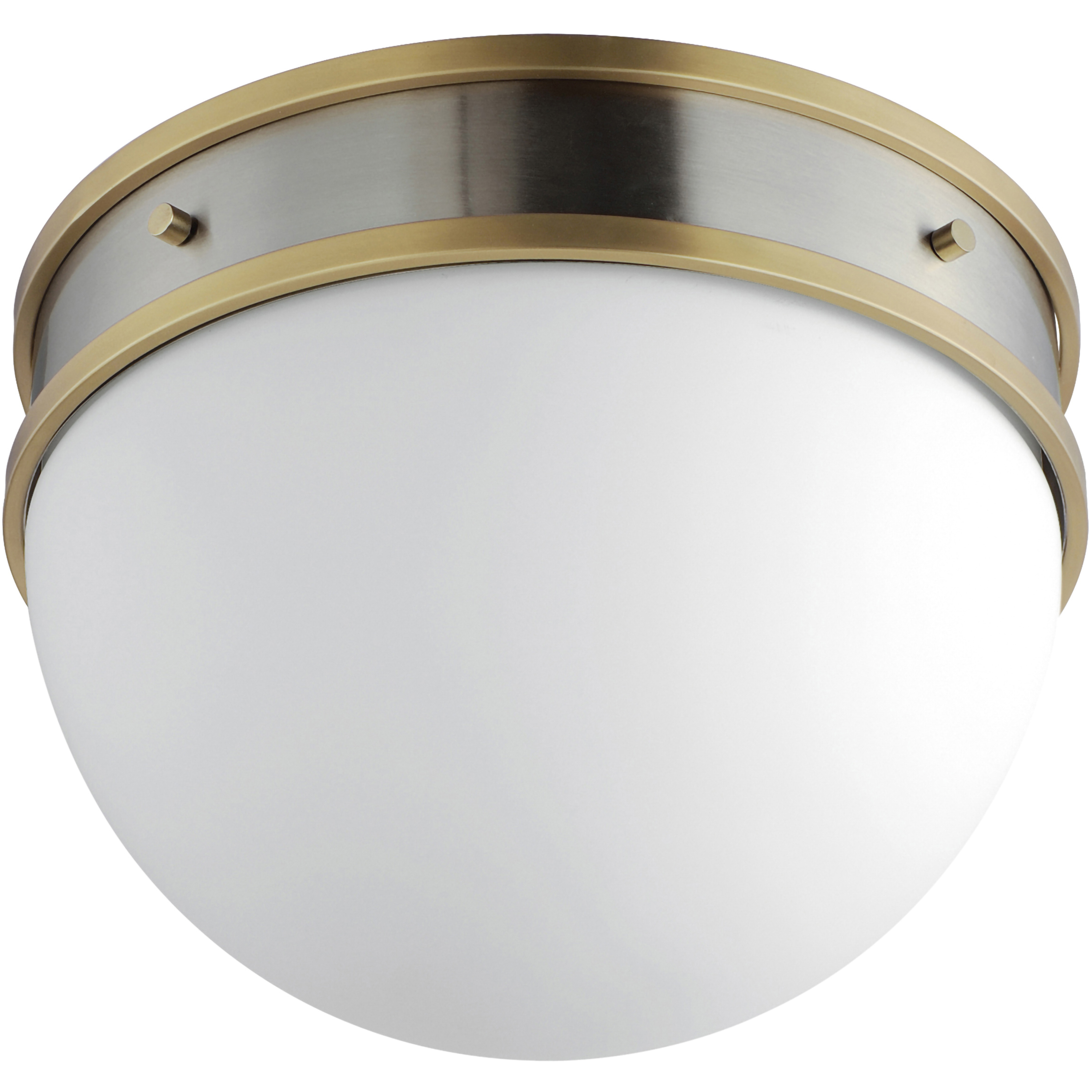 Duke 1 Light 12.25 inch Satin Nickel and Satin Brass Flush Mount Ceiling Light