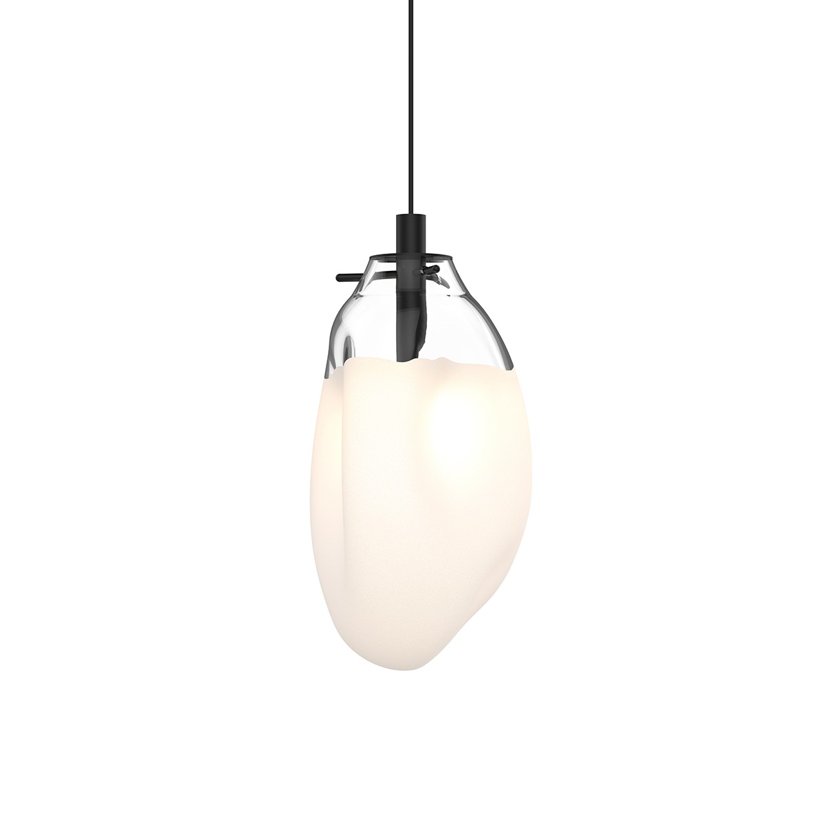 Liquid LED 6 inch Satin Black Pendant Ceiling Light in White Glass
