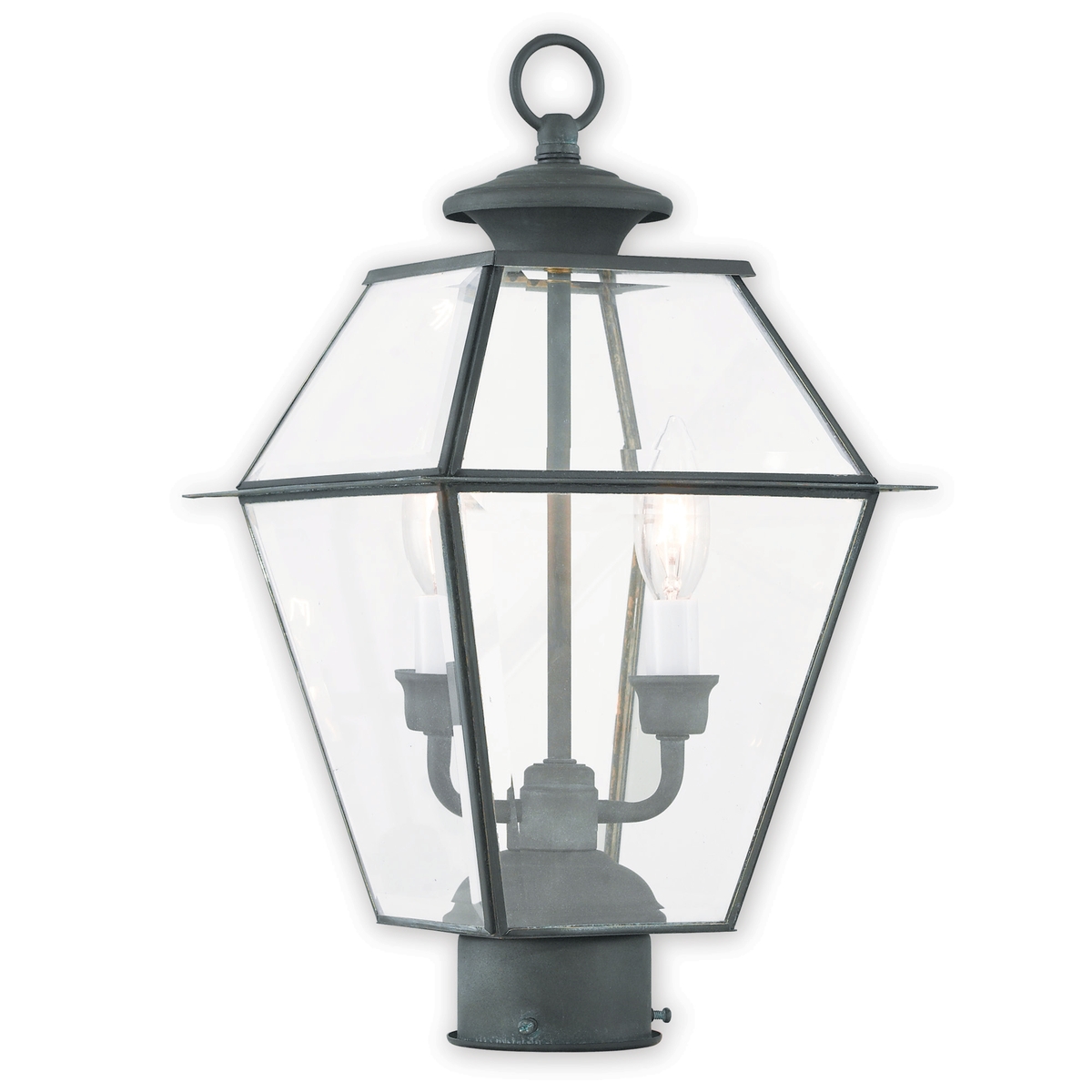 Westover 2 Light 16.5 inch Charcoal Outdoor Post Top Lantern