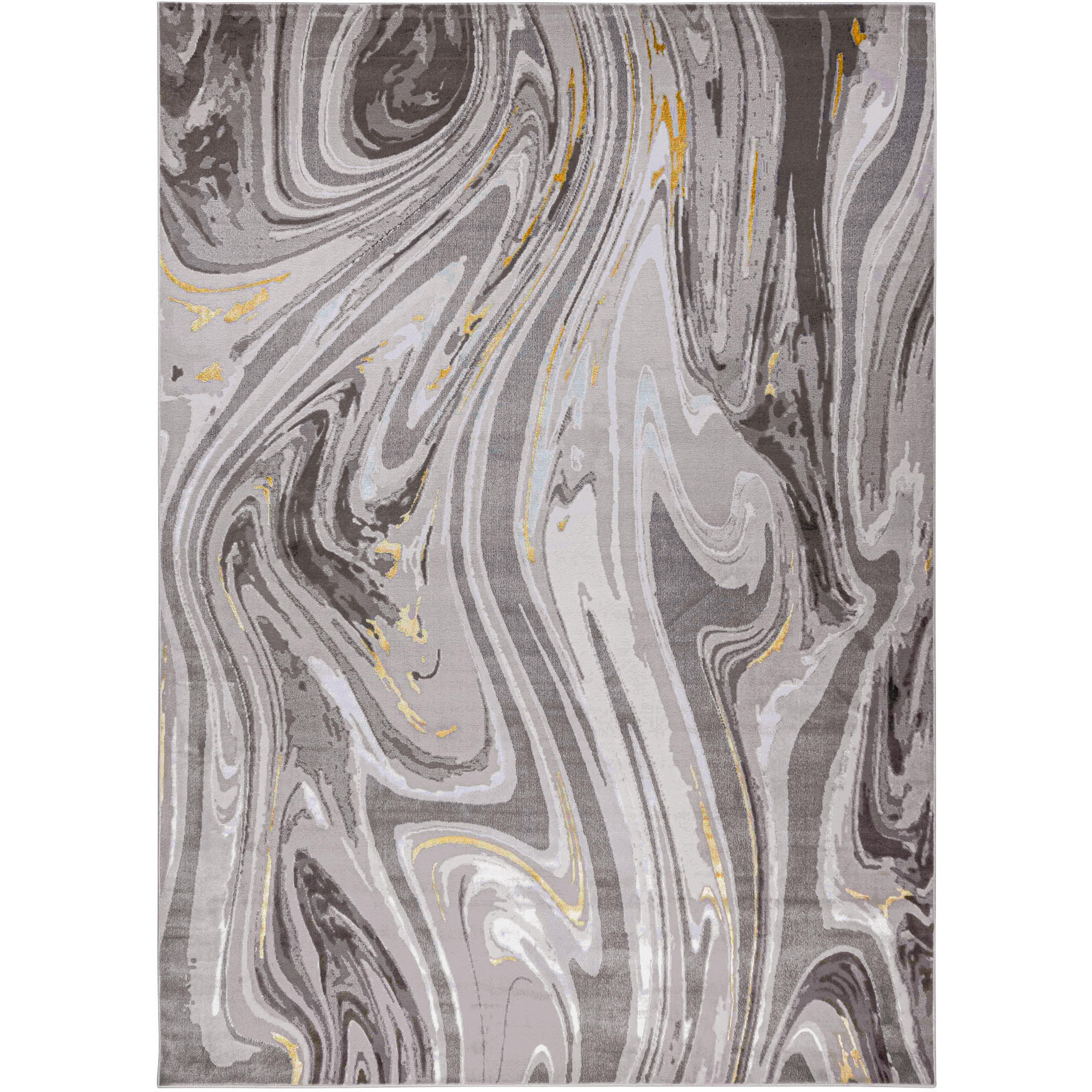 Ayda 114 X 79 inch Black/Grey Rug in 6 x 9