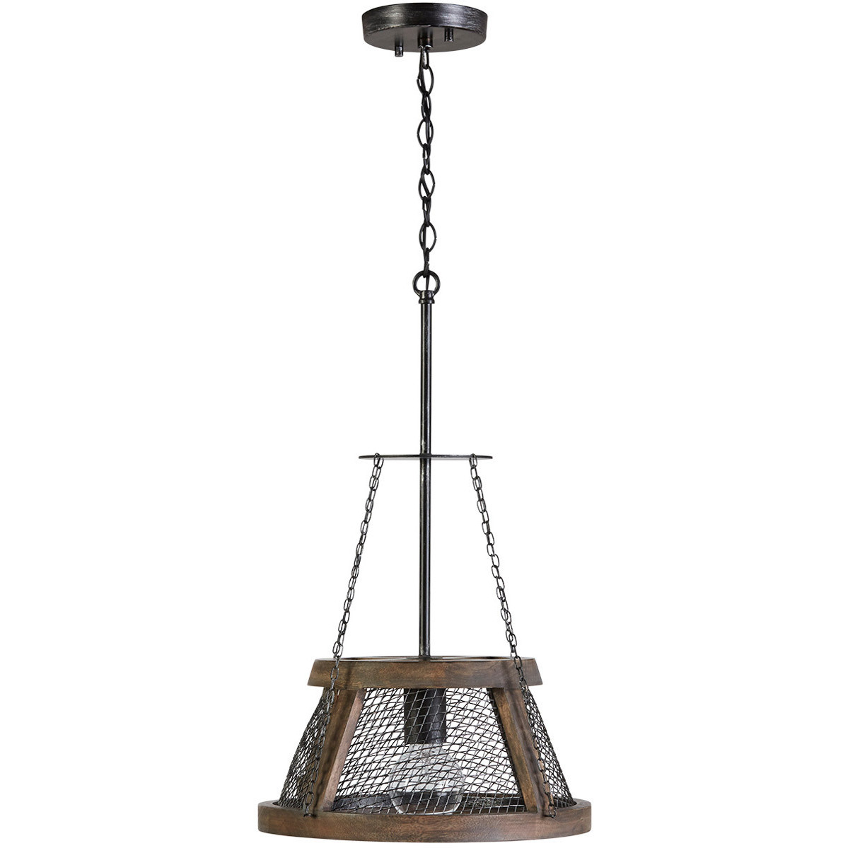 Lagmore 1 Light 13.5 inch Zinc and Wood Pendant Ceiling Light