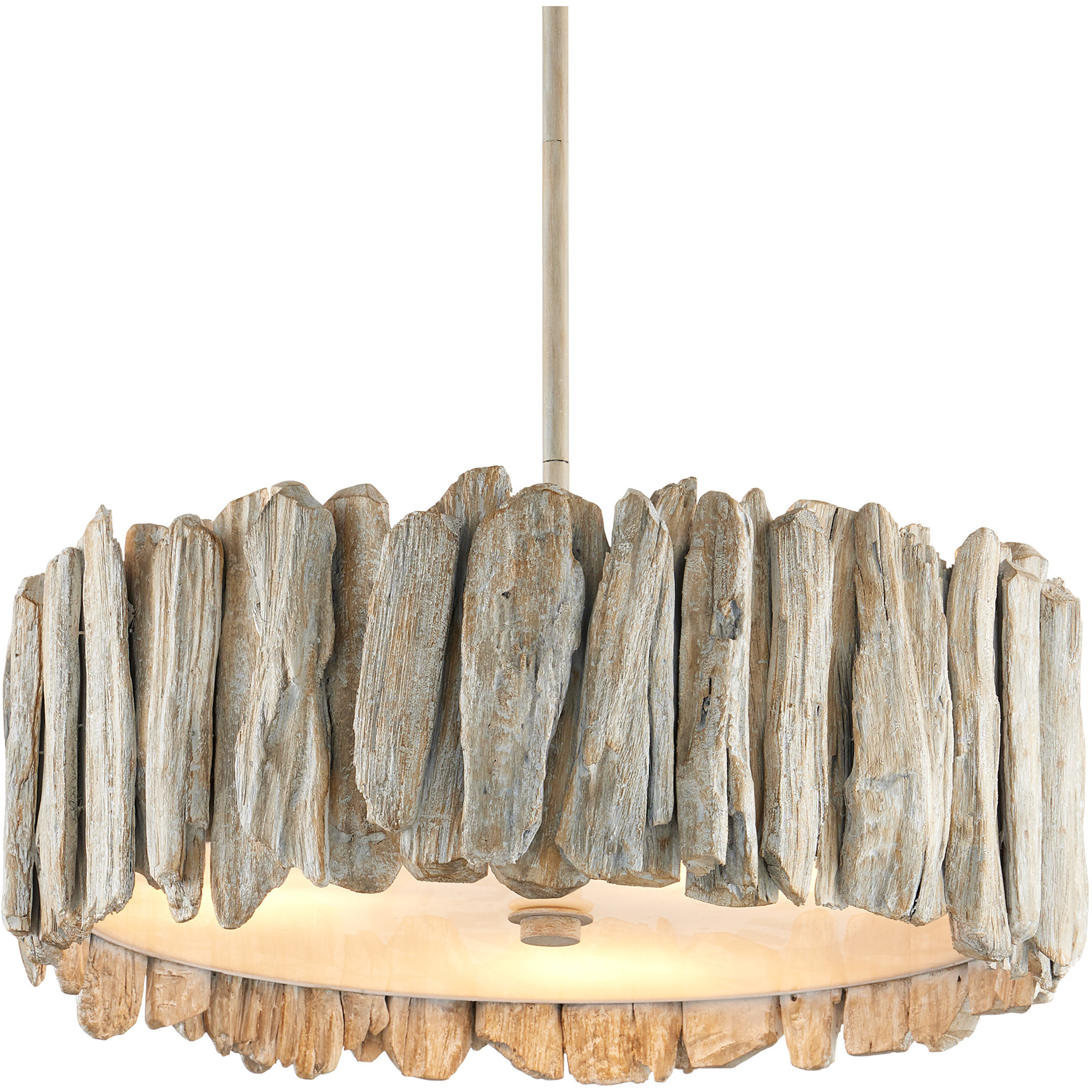 Driftwood 3 Light 19.5 inch Whitewash Semi-Flush Mount Ceiling Light