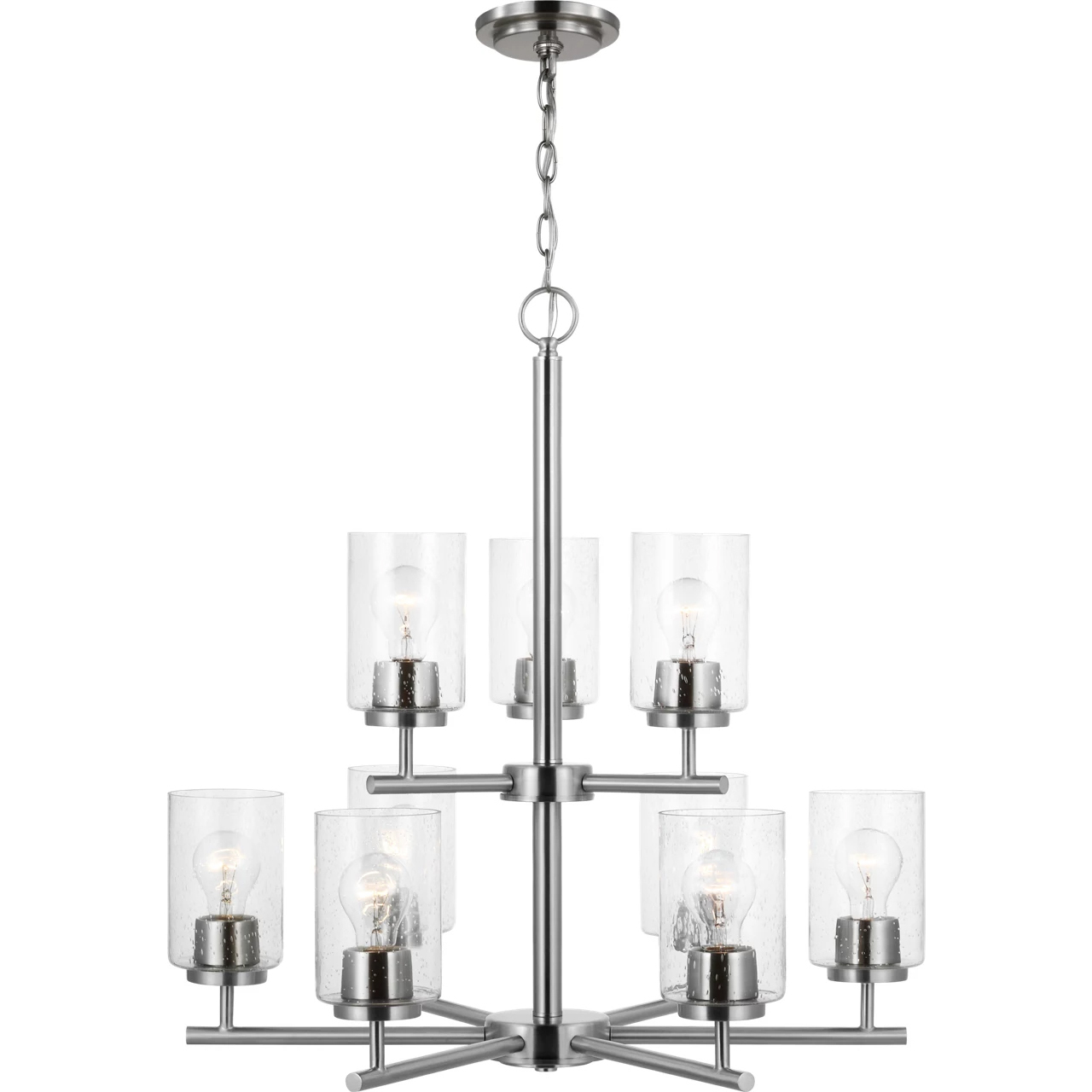 Oslo 9 Light 26 inch Brushed Nickel Chandelier Ceiling Light