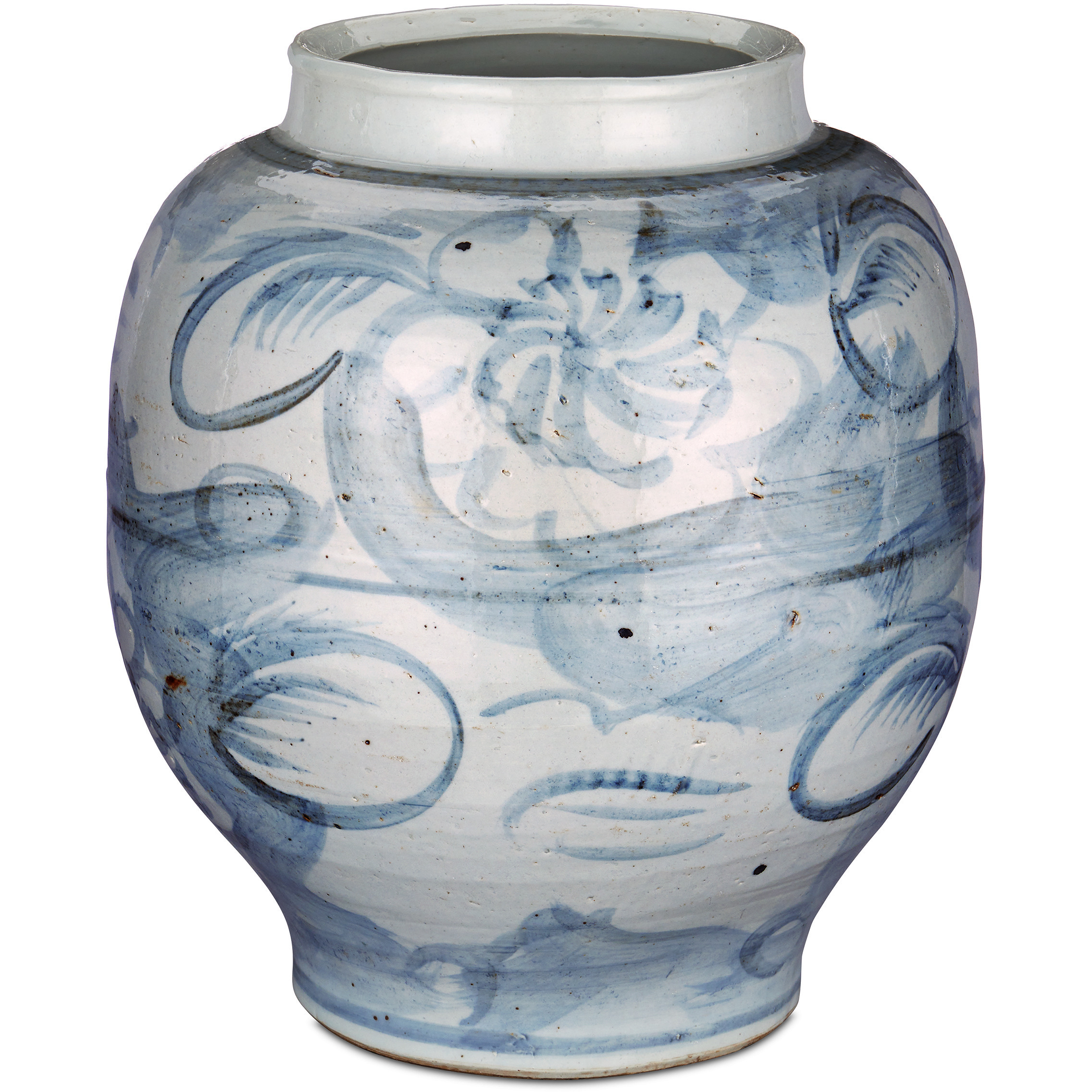 Ming-Style Countryside 14.5 X 13 inch Preserve Pot, Large
