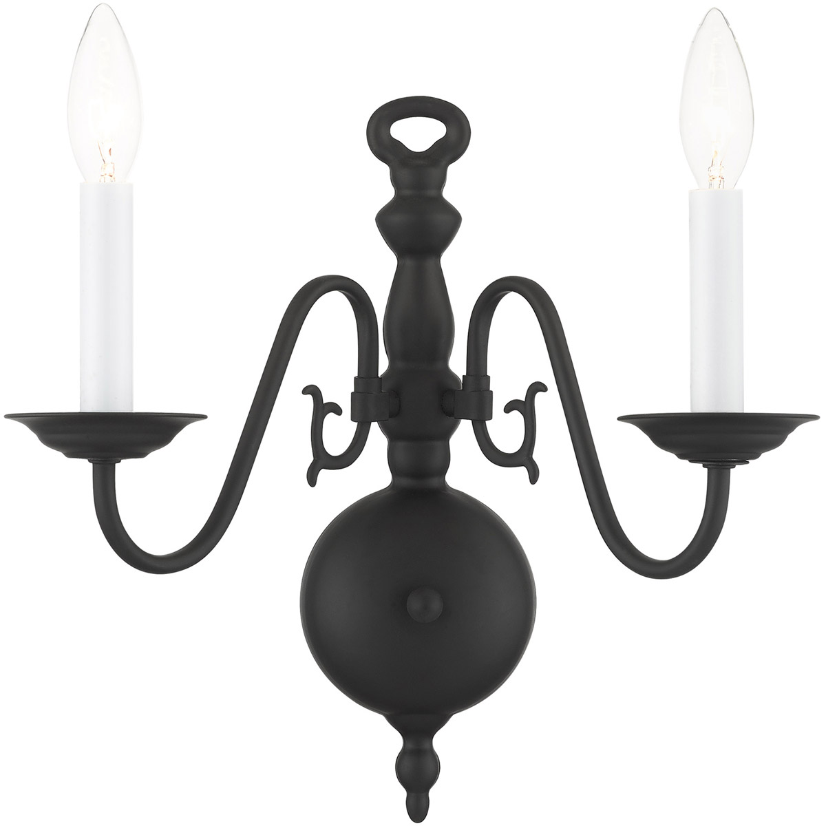Williamsburg 2 Light 12.75 inch Black Sconce Wall Light