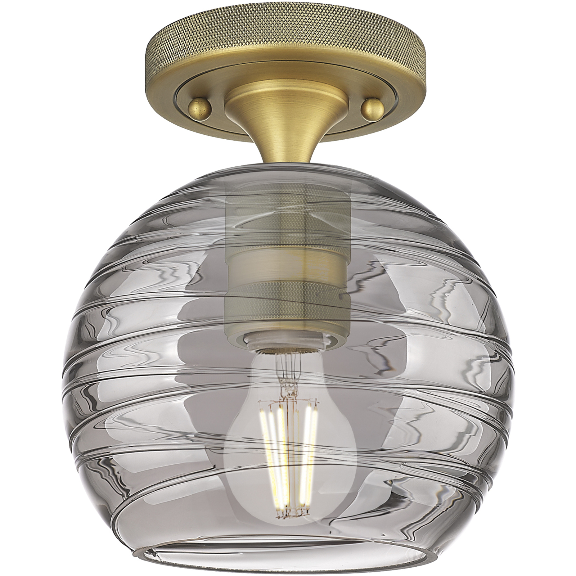 Crown Point 1 Light 5.88 inch Brushed Brass Flush Mount Ceiling Light
