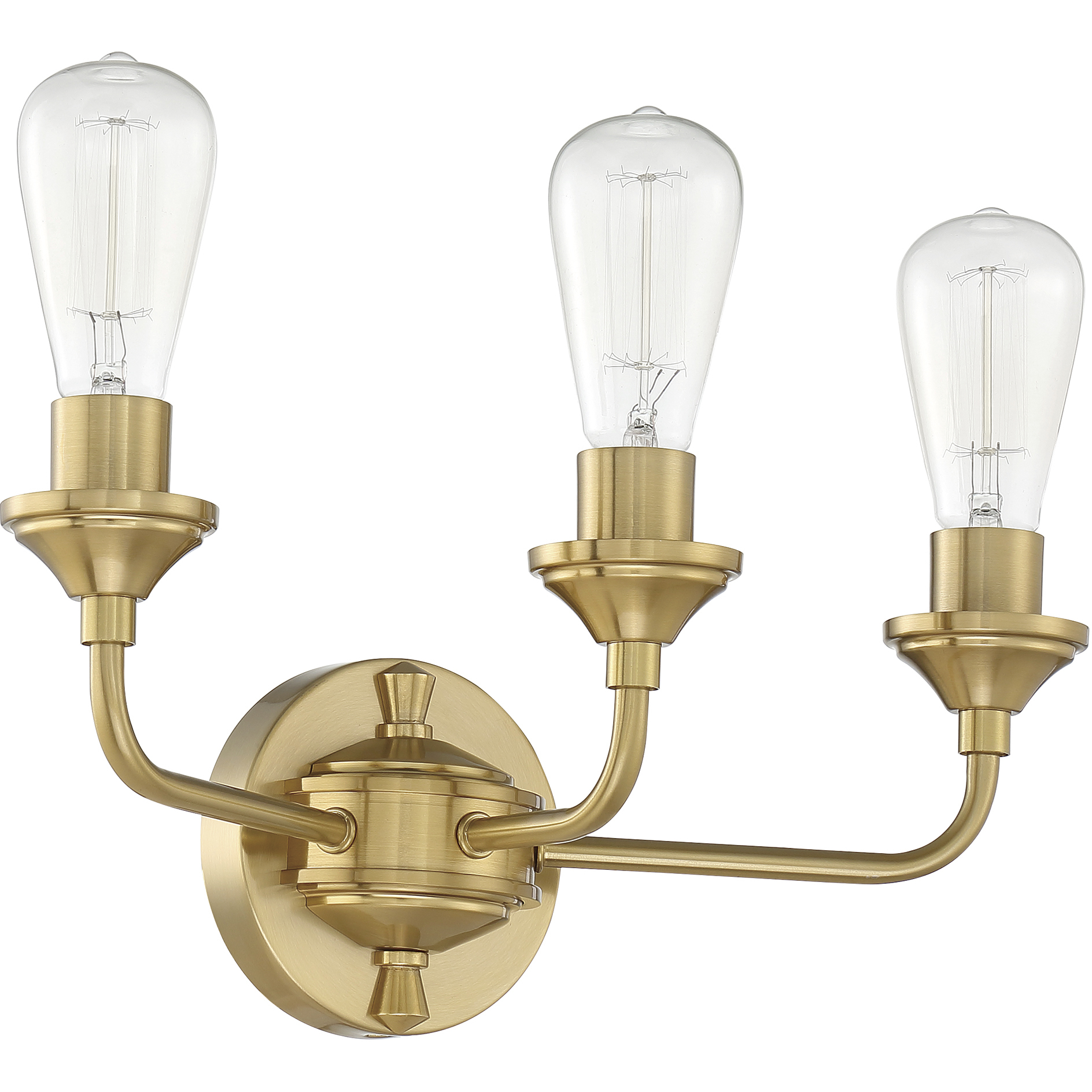 Neighborhood Bridgestone 3 Light 16.25 inch Satin Brass Vanity Light Wall Light
