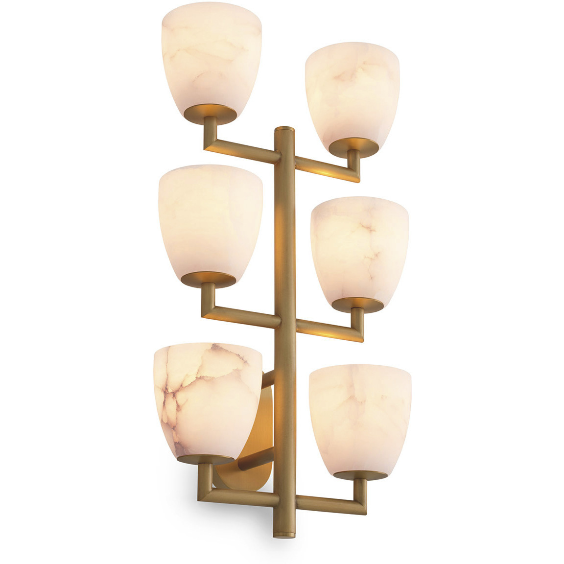 Valerius 6 Light 12.6 inch Antique Brass and Alabaster Wall Lamp Wall Light