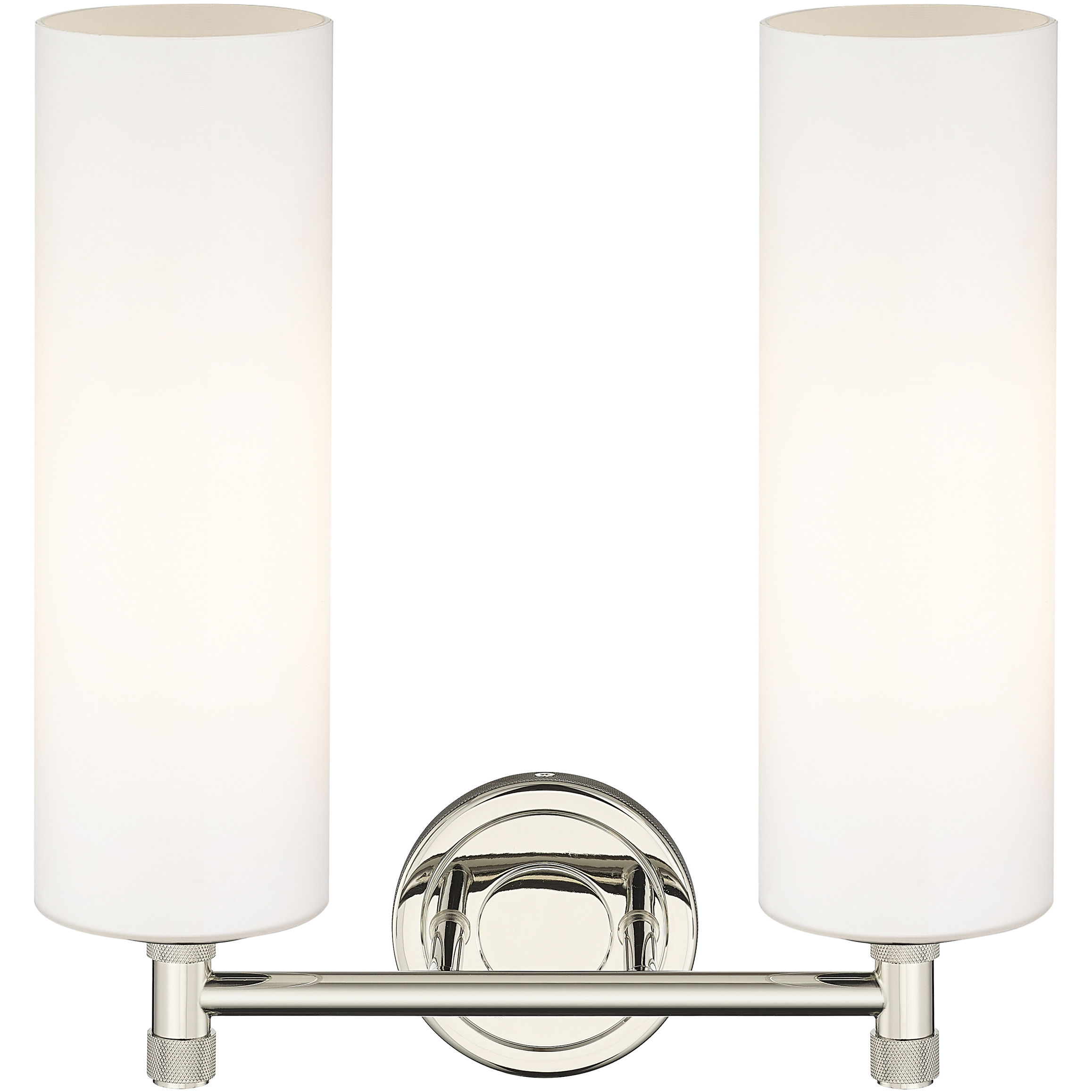 Crown Point 2 Light 13.88 inch Polished Nickel Bath Vanity Light Wall Light in Matte White Glass