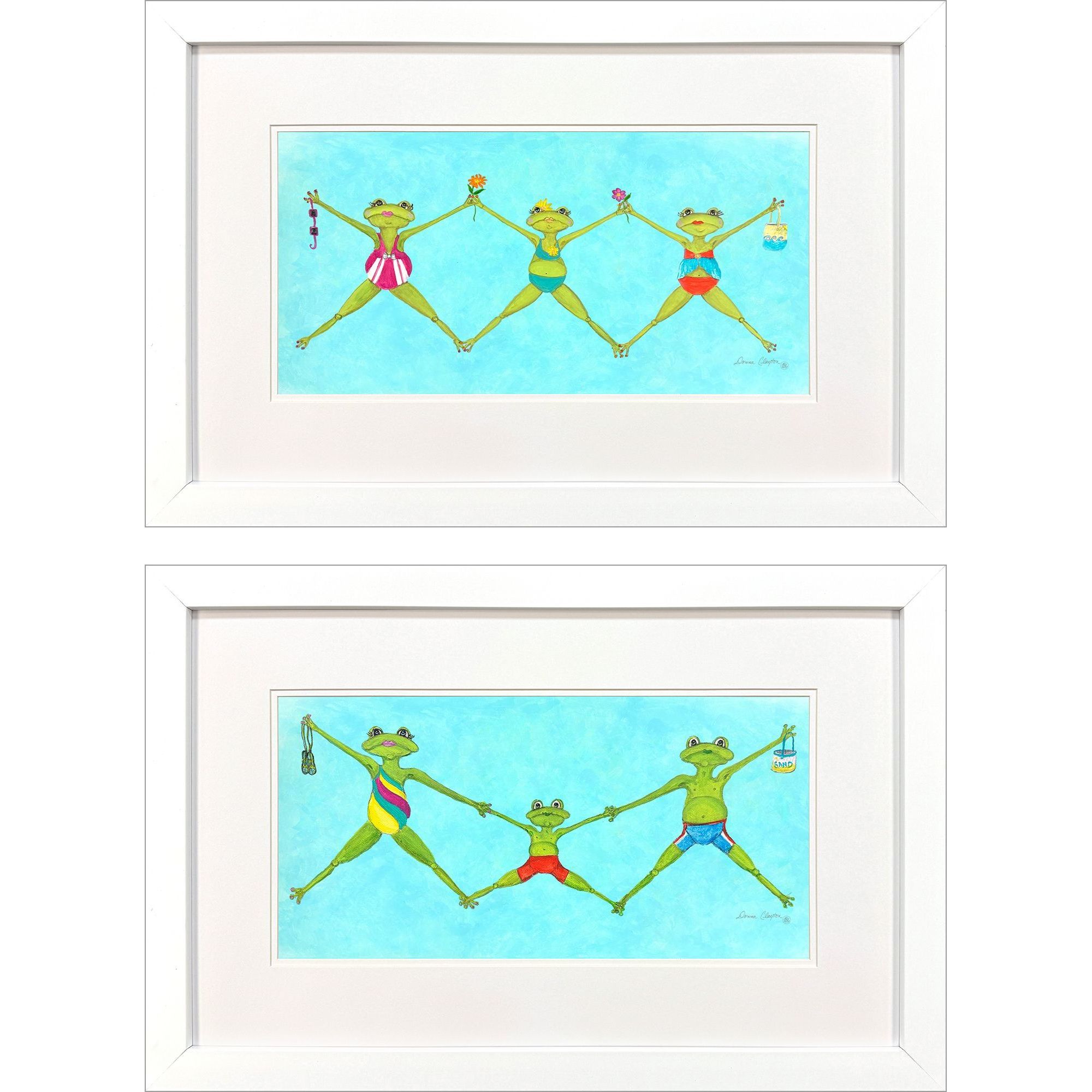Summer Splash Blue and Green and Multi Framed Art, Propac