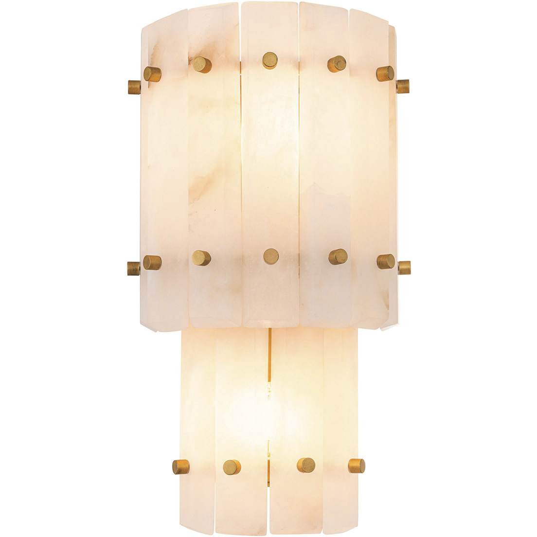 Blason 2 Light 9.45 inch Alabaster and Antique Brass Wall Lamp Wall Light