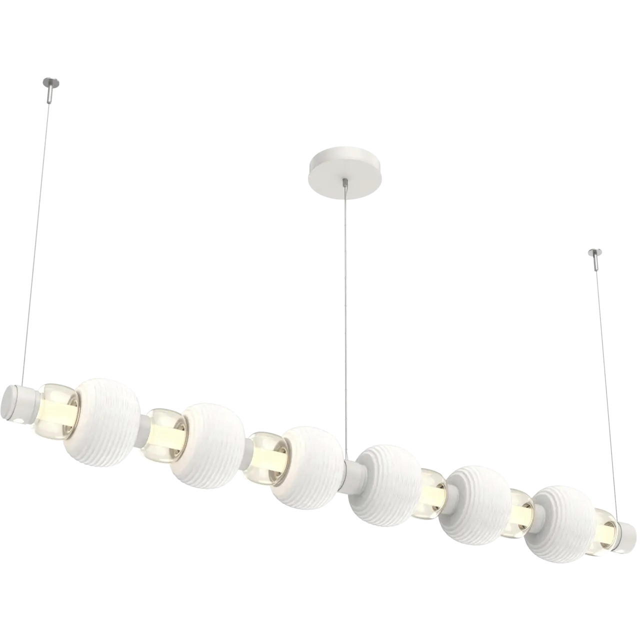 Torno Mandrel LED 72.6 inch Salt White with Chalk Linear Chandelier Ceiling Light