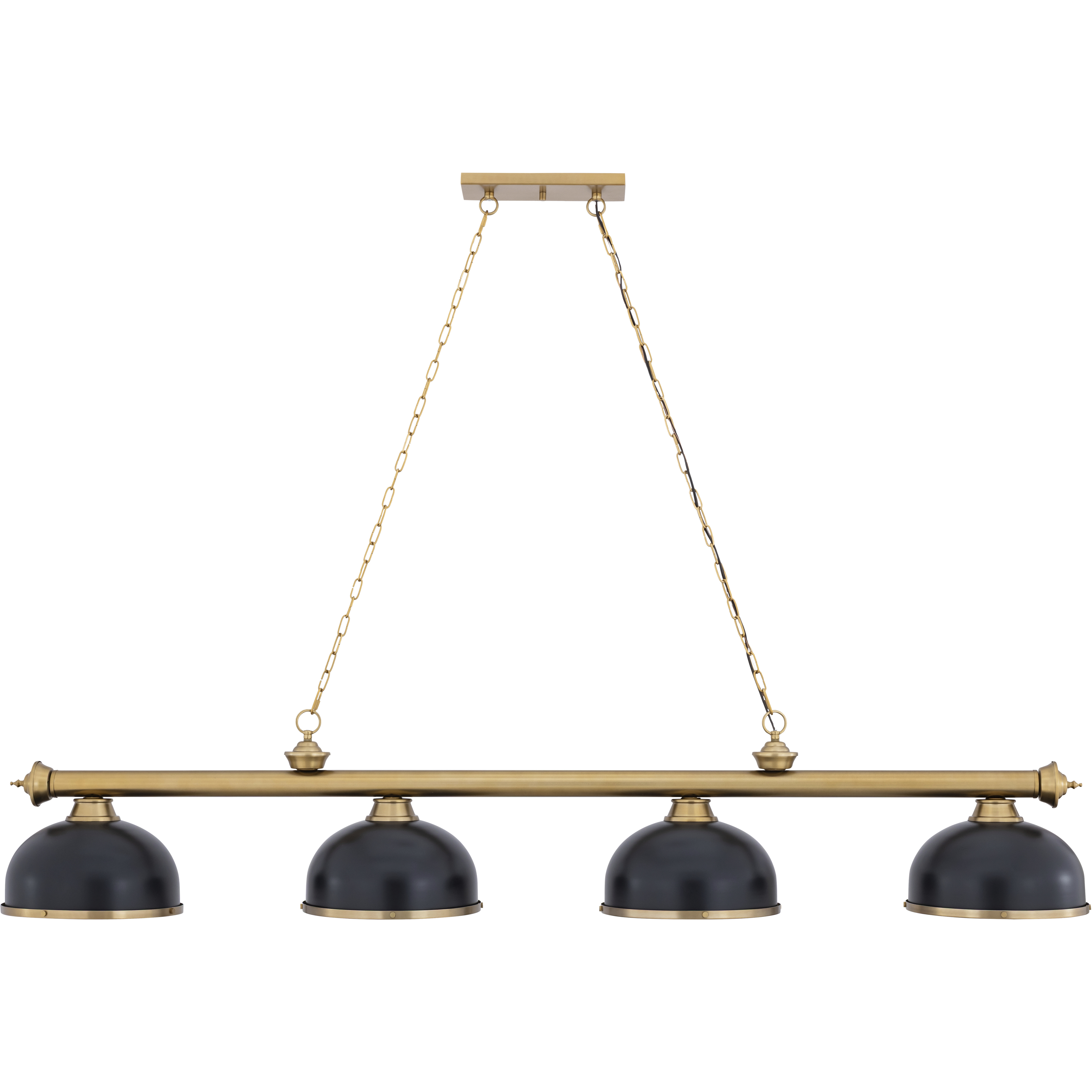 Cordon 4 Light 81.25 inch Heritage Brass Billiard Ceiling Light