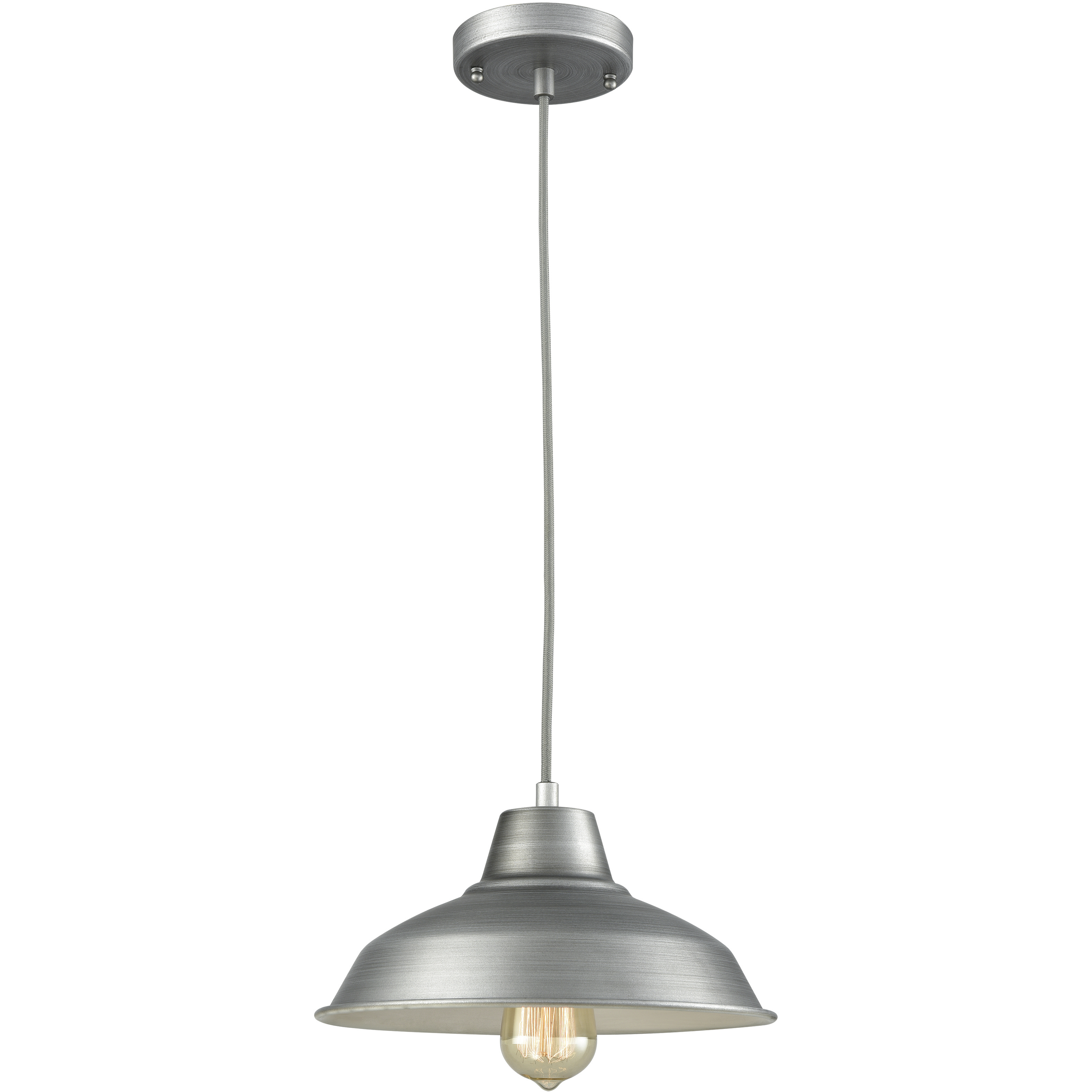 Classic Loft 1 Light 11 inch Weathered Zinc Mini Pendant Ceiling Light